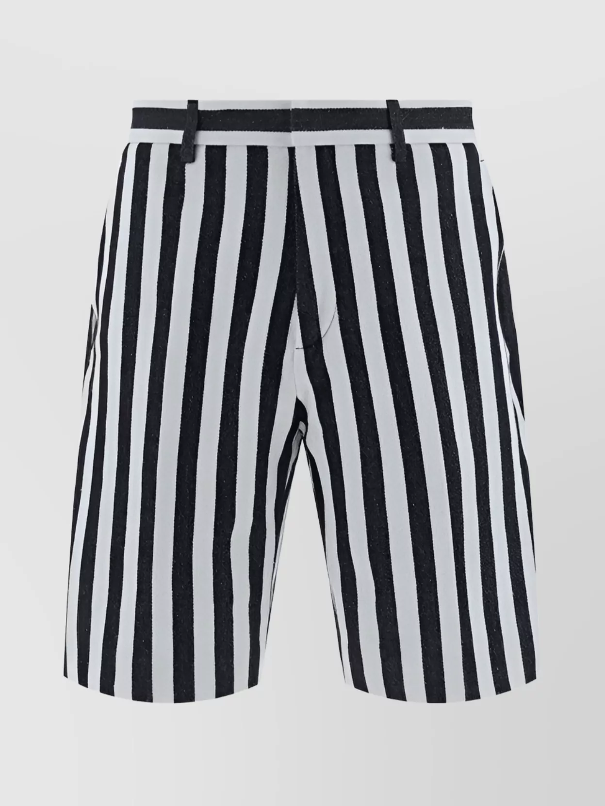 Shop Moschino Cotton Striped Drawstring Waist Shorts