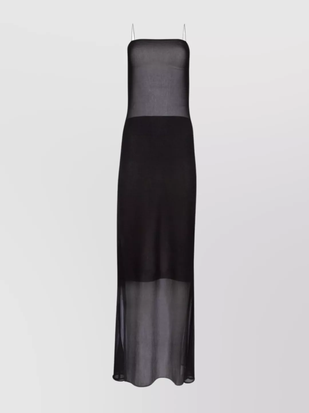 Jacquemus Panel Midi Straps Slit Block Dress In Black
