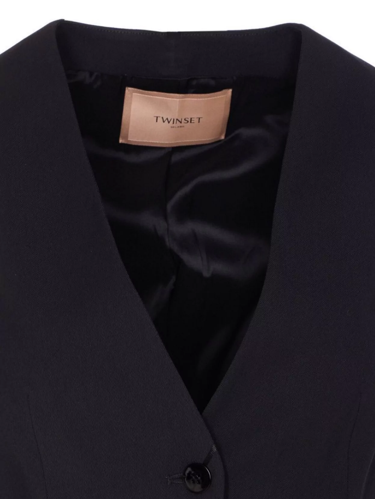 Twin-Set Sleeveless V-Neckline Jacket Back Slit
