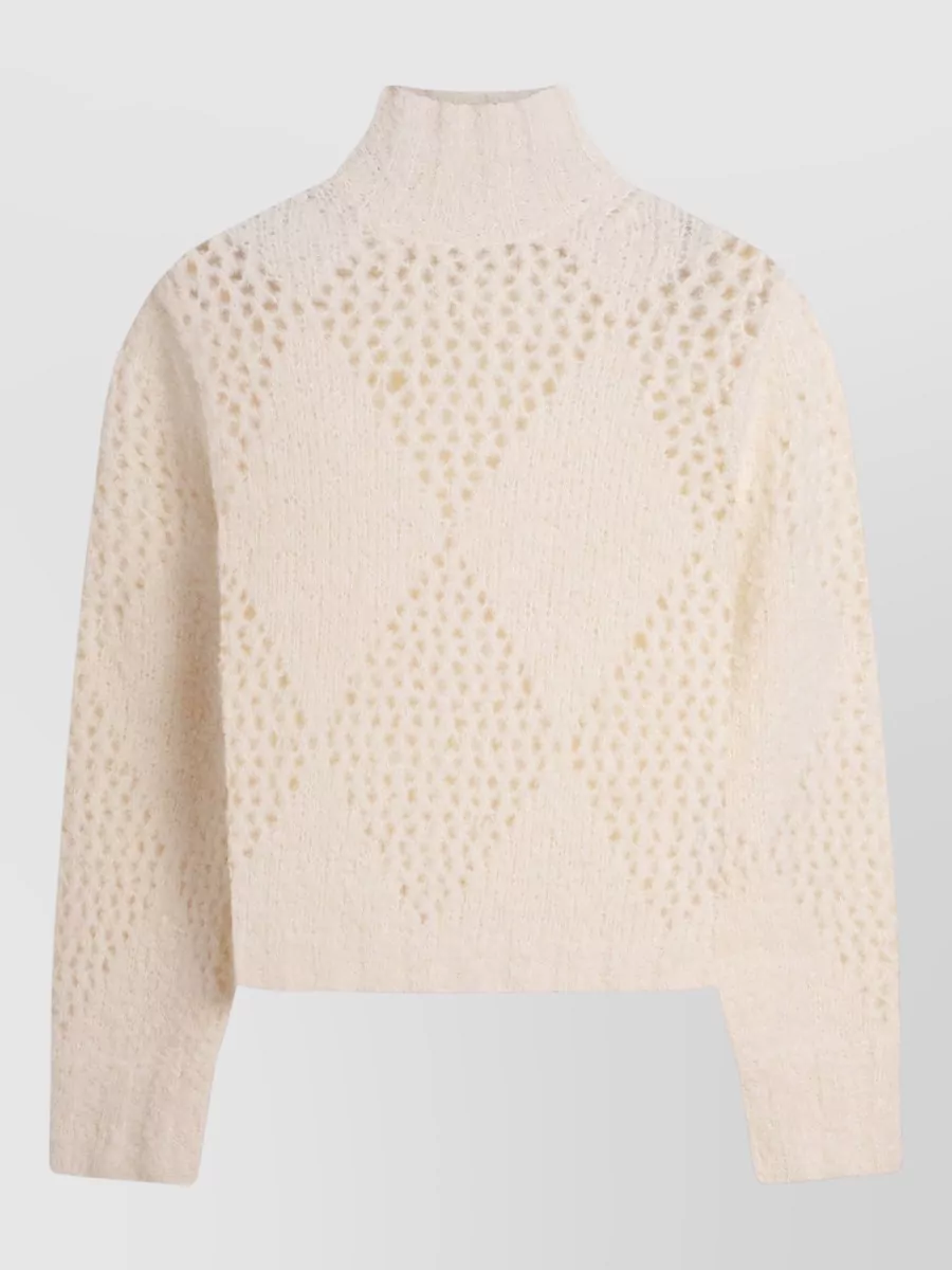 Ballantyne Alpaca Wool Argyle Knit Turtleneck Sweater