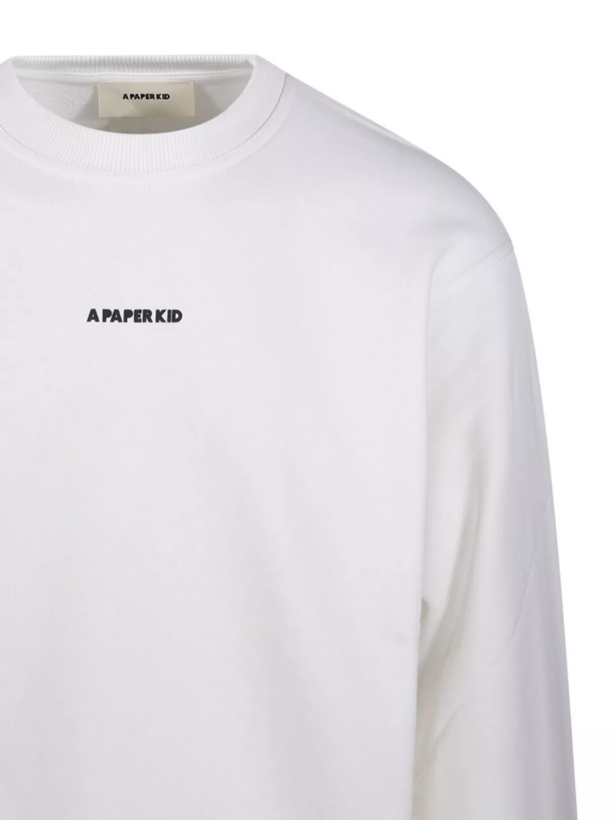 A Paper Kid Ribbed Crew Neck Sweater With Long Sleeves