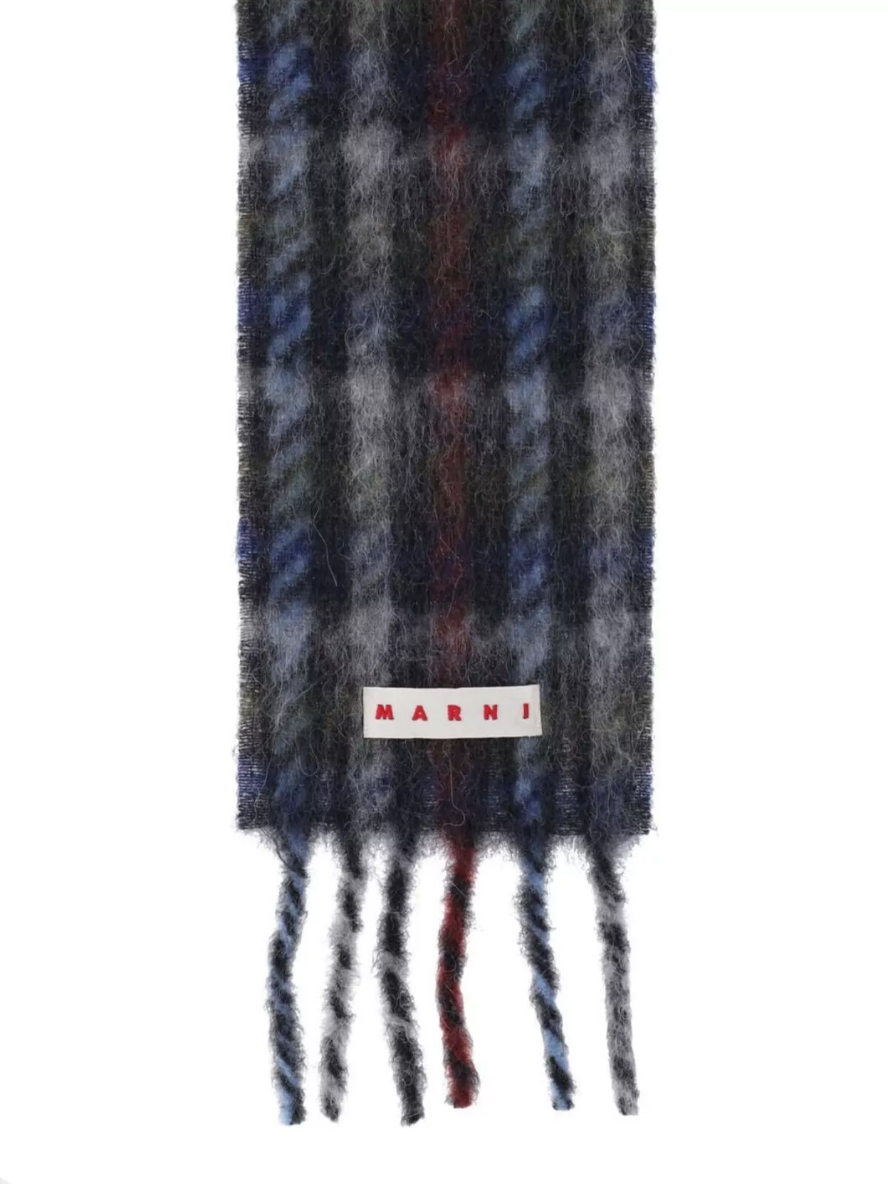 Marni Soft Fringed Scarf Multicolored Pattern In Black