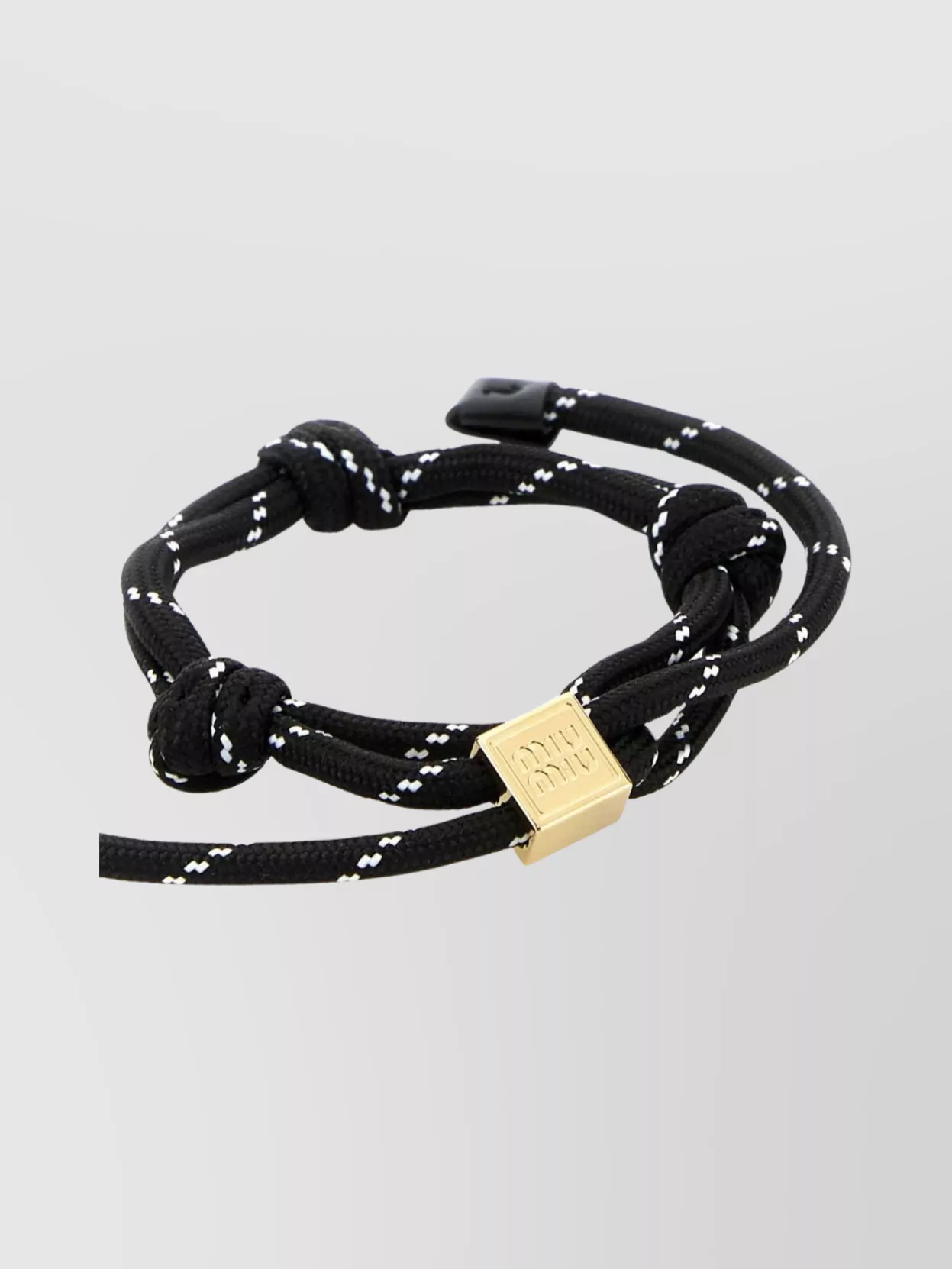 Miu Miu Adjustable Rope Knot Bracelet With Gold Accent