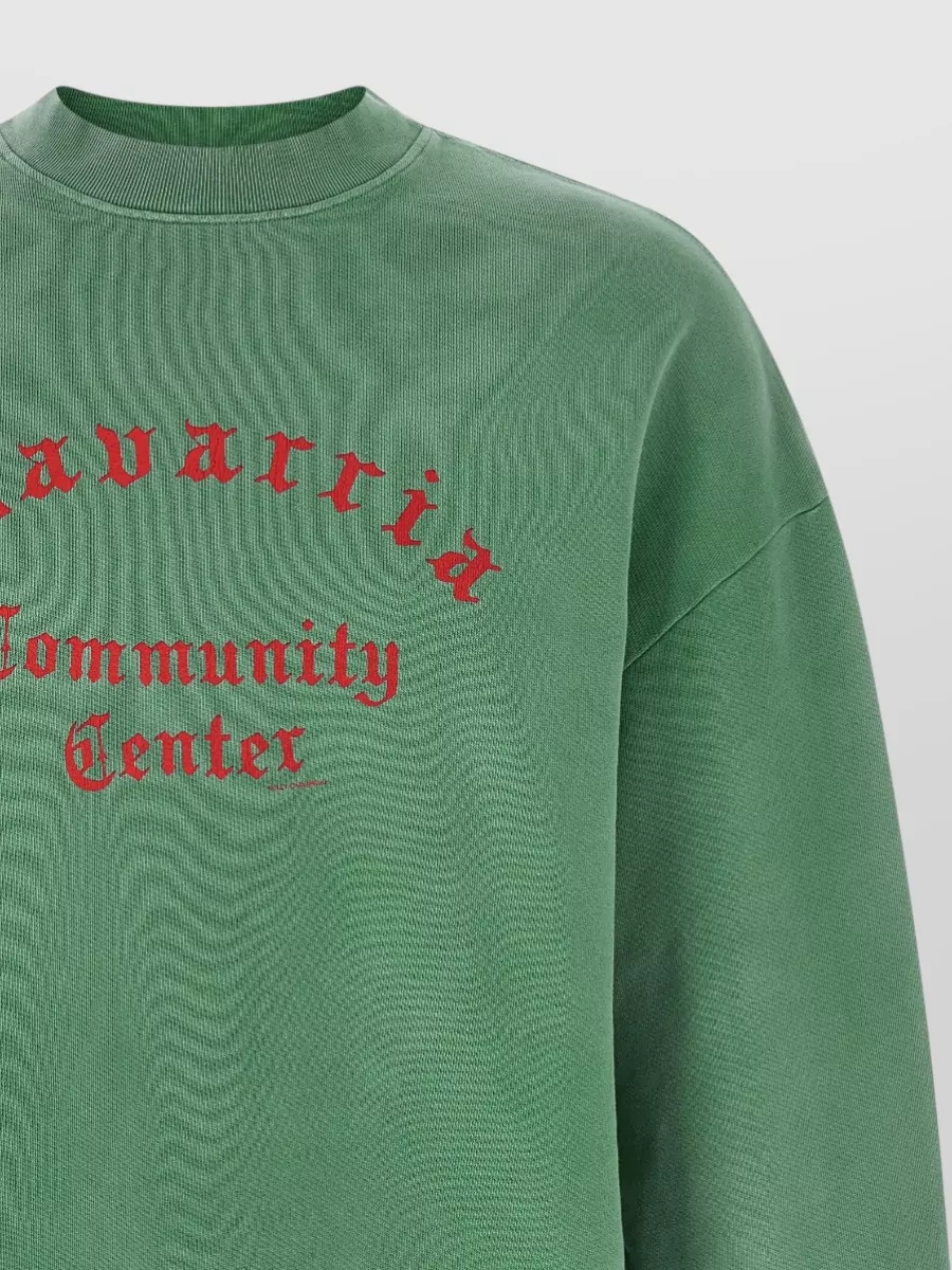 Willy Chavarria Cotton Printed Crew Neck Long-Sleeve Sweatshirt