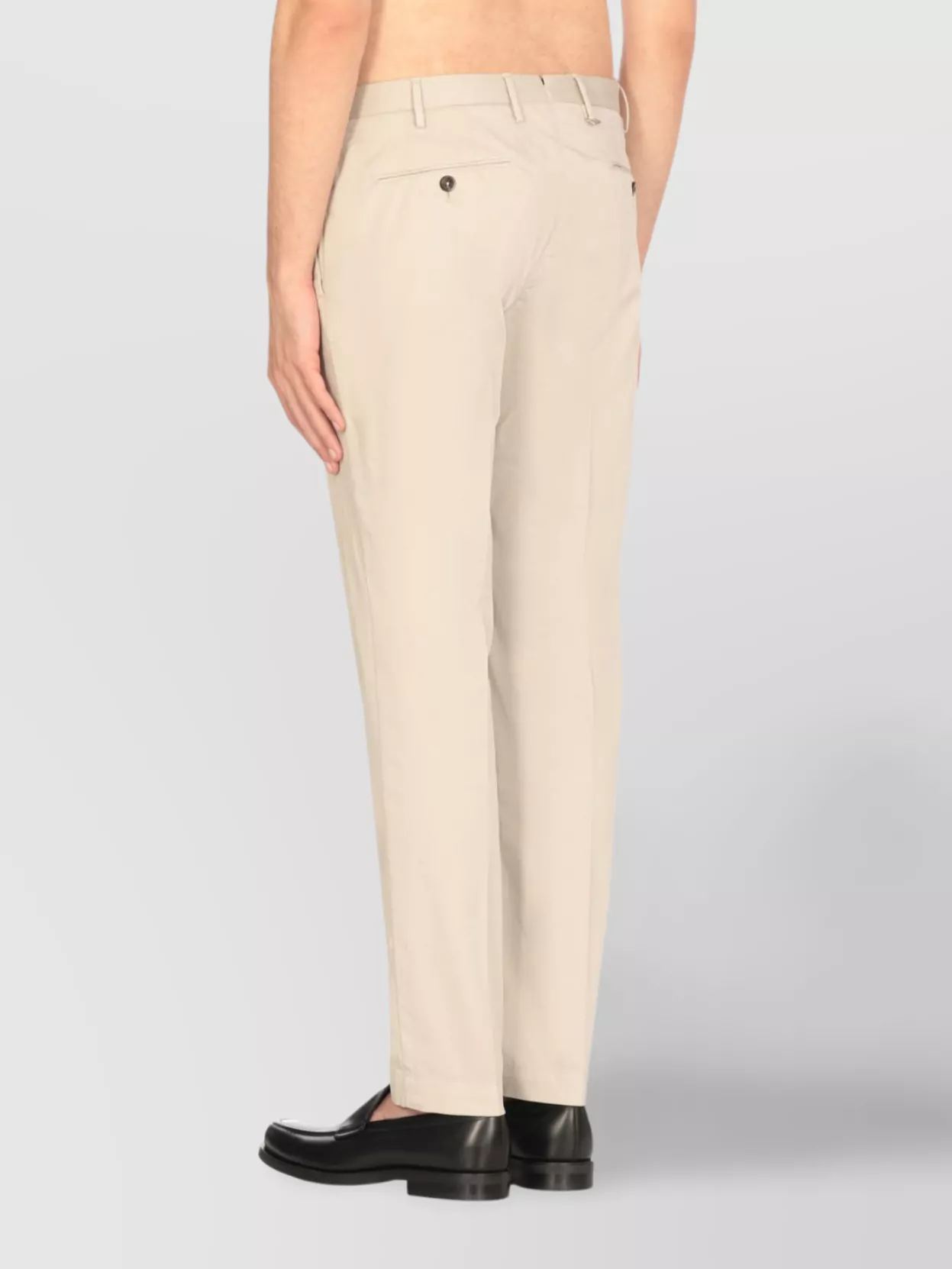 Pt Torino Straight Cotton Trousers Belt Loops In White
