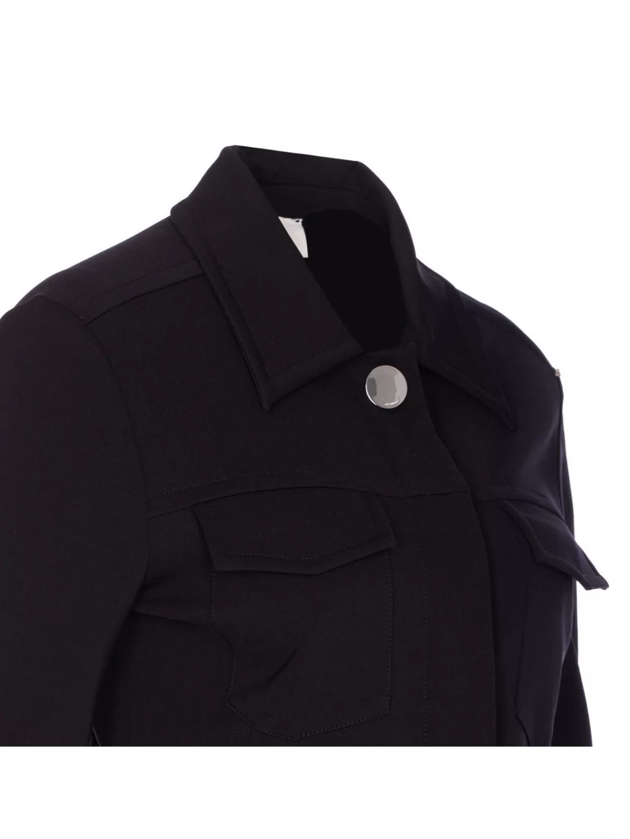 Sportmax Tailored Crepe Knitted Jacket With Flap Pockets In Blue
