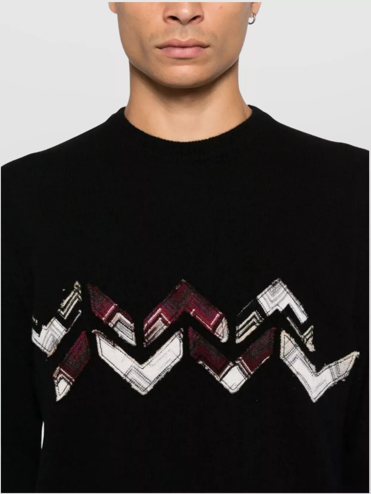 Missoni Wool Sweater With Zigzag Detail And Long Sleeves