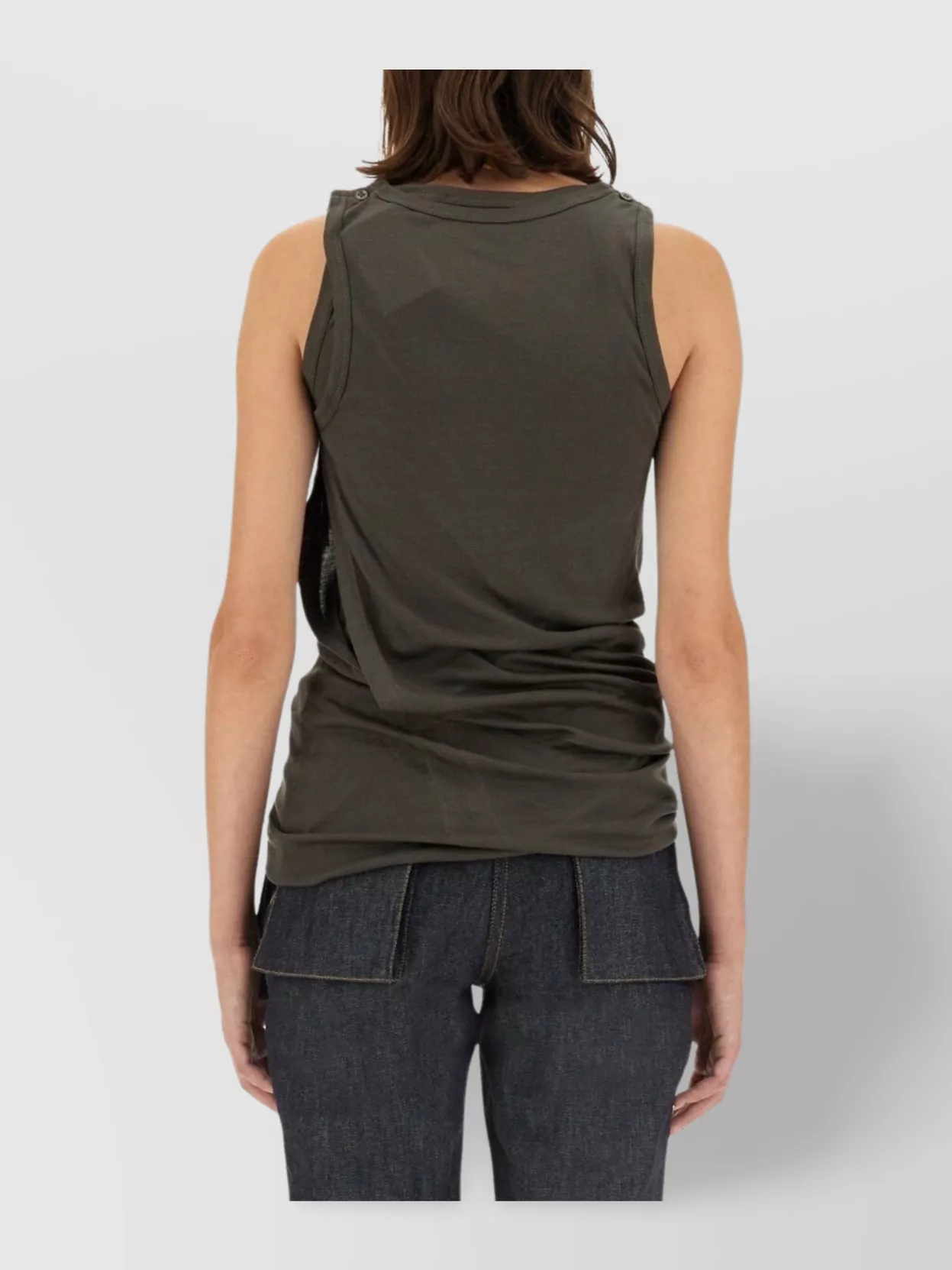 Helmut Lang Ribbed Stretchable Sleeveless Top