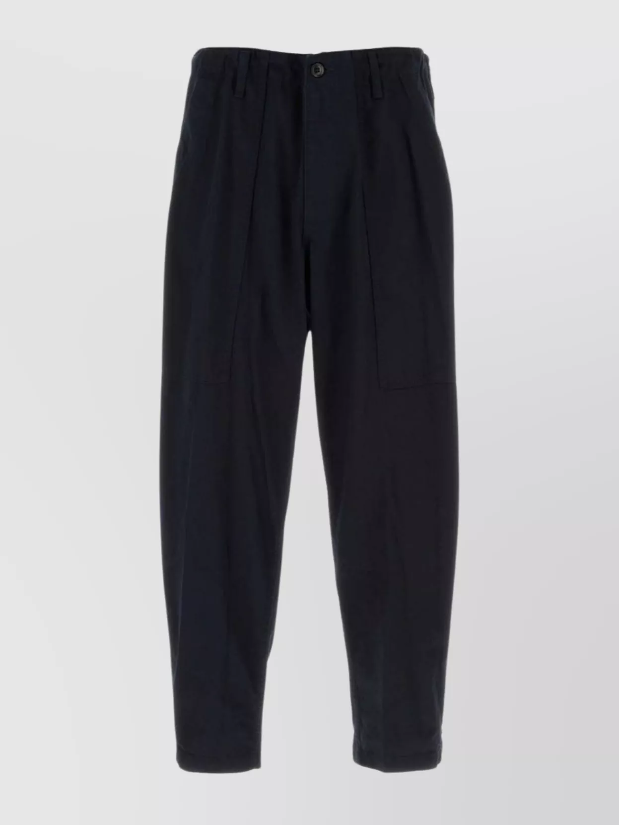 Yohji Yamamoto Tailored Denim Trousers With Pleats And Pockets In Black