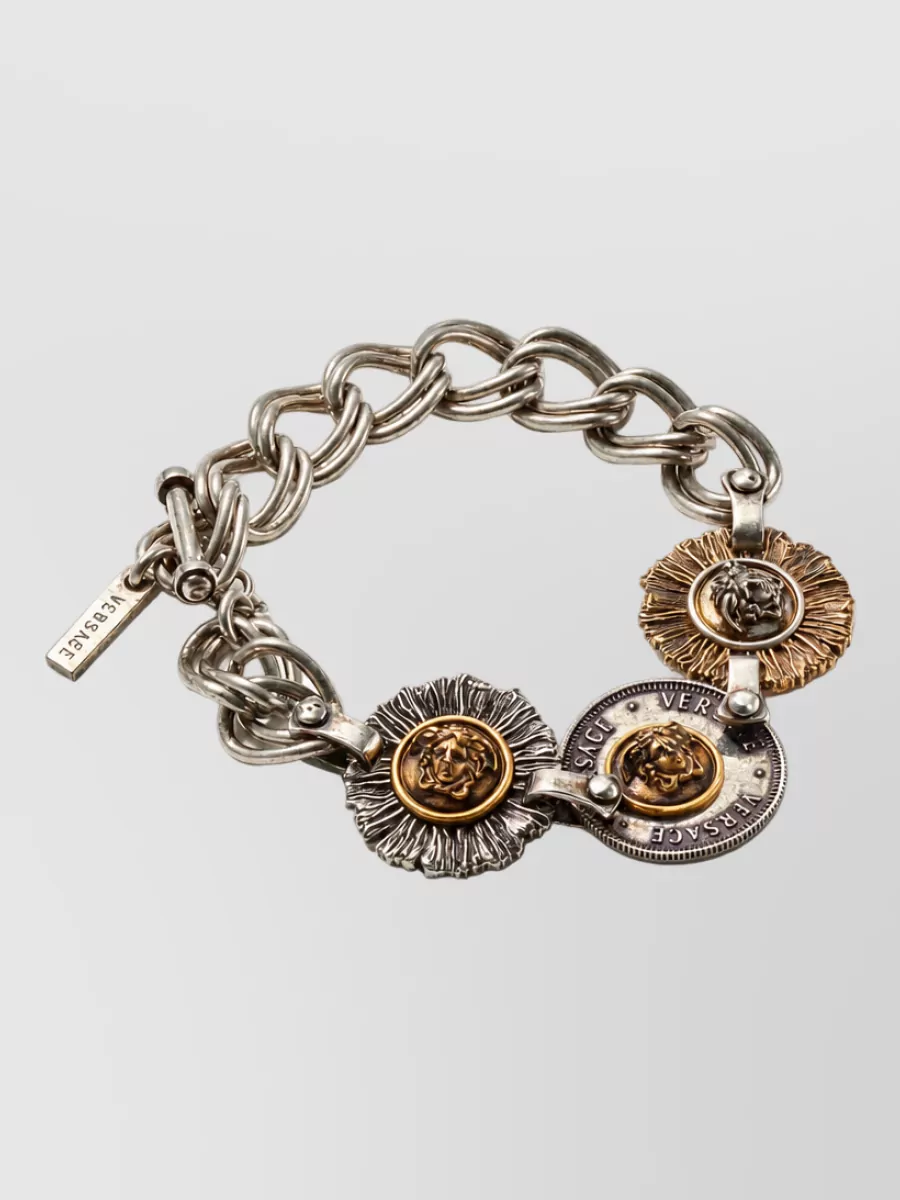 Versace coin charm chain bracelet