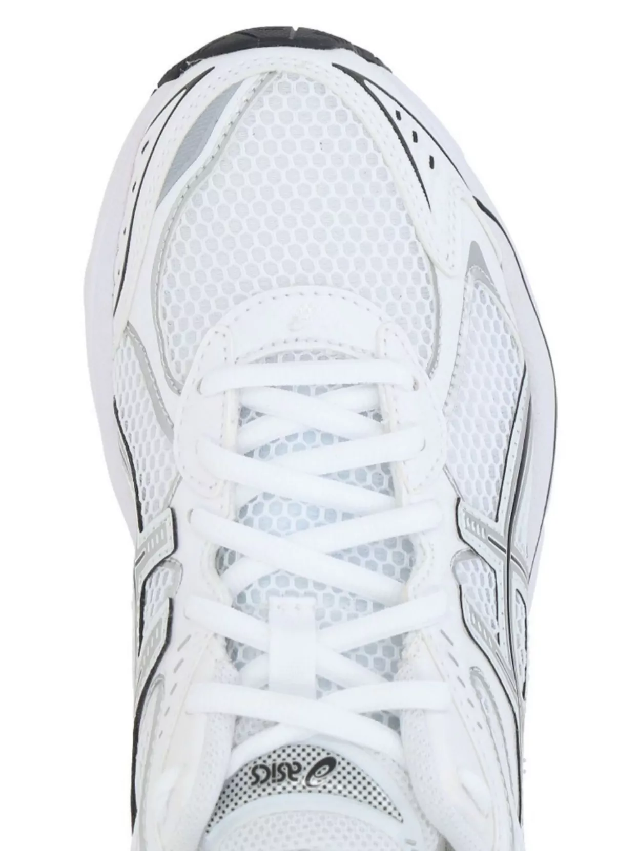 Asics Mesh Upper Panelled Sneakers With Ridged Rubber Sole In Grey