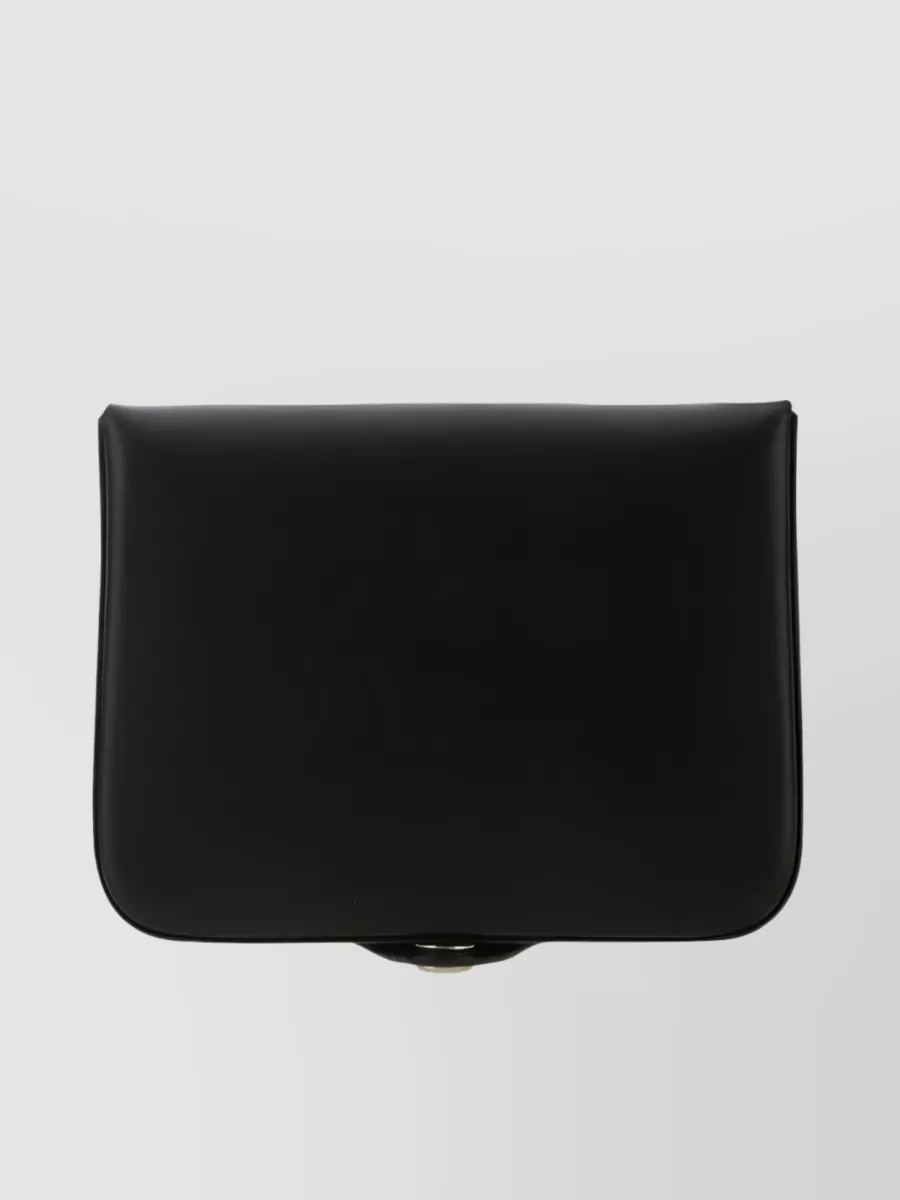 Shop Apc Snap-fastening Leather Wallet With Clean Lines In Black