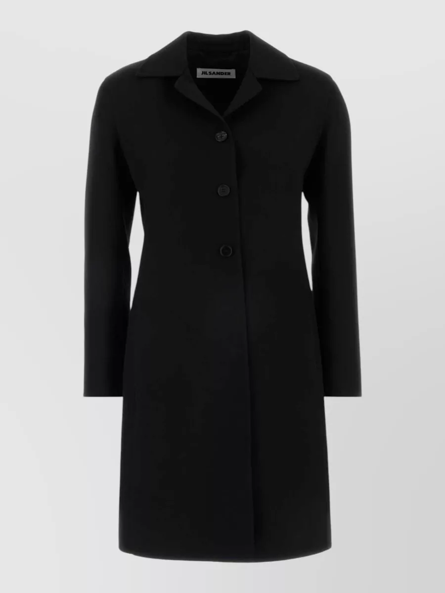 Jil Sander Wool Silk Twill Coat