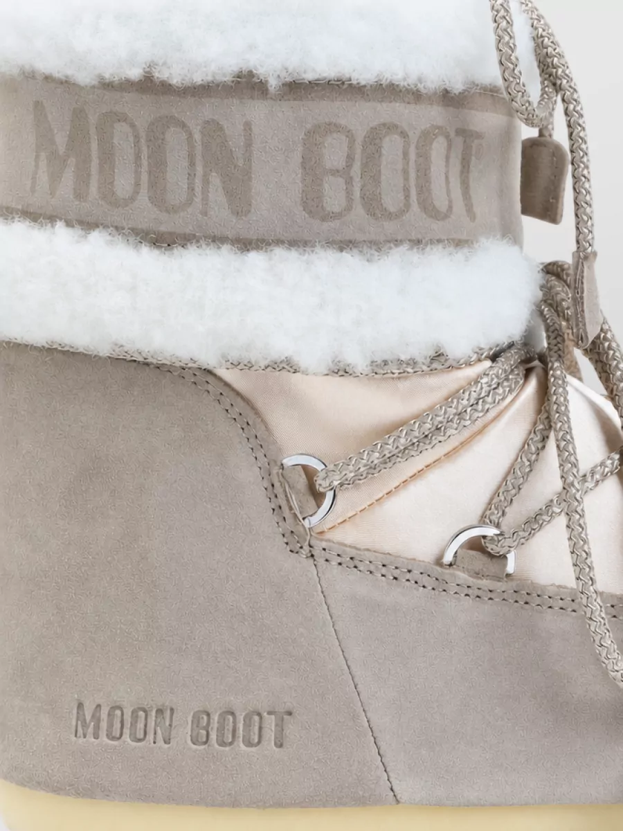 Moon Boot Suede Low Boots In Neutral