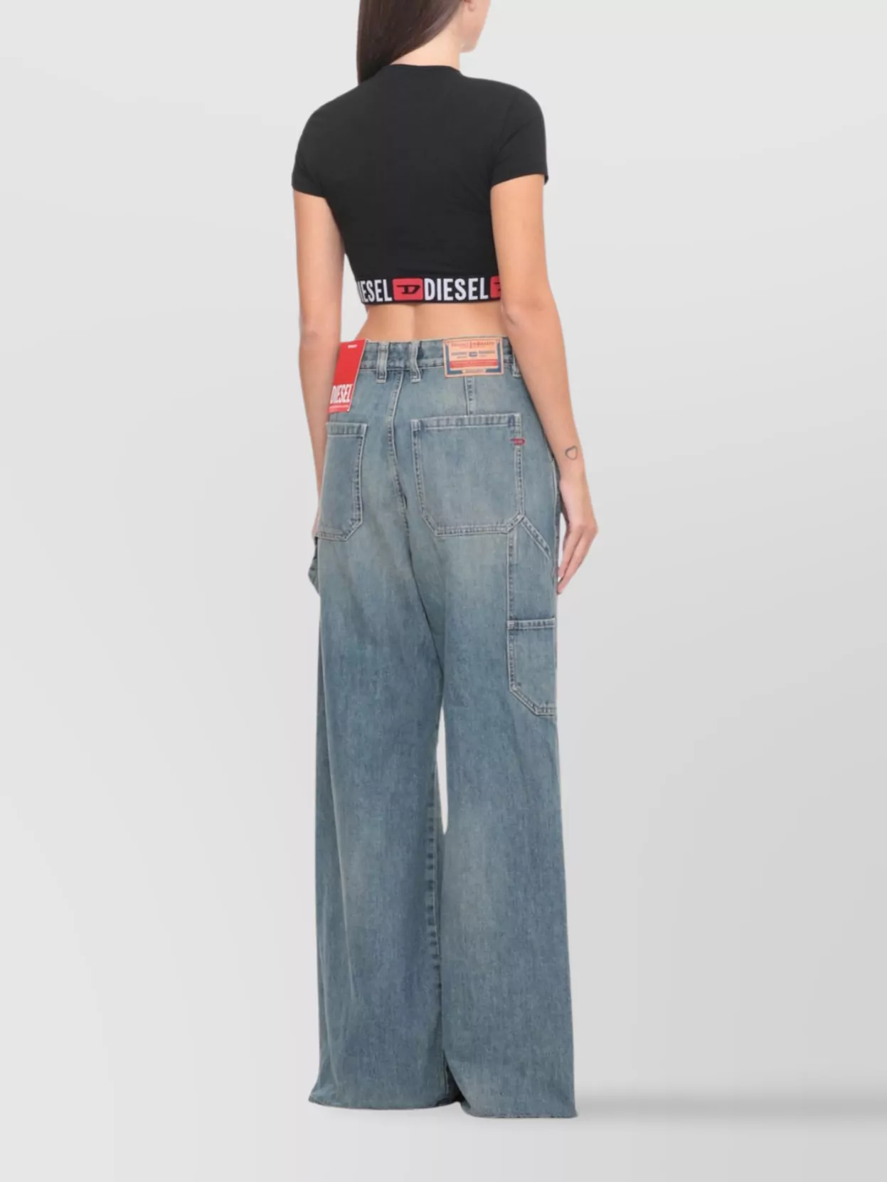 Diesel Cropped Cotton T-Shirt Short Sleeves