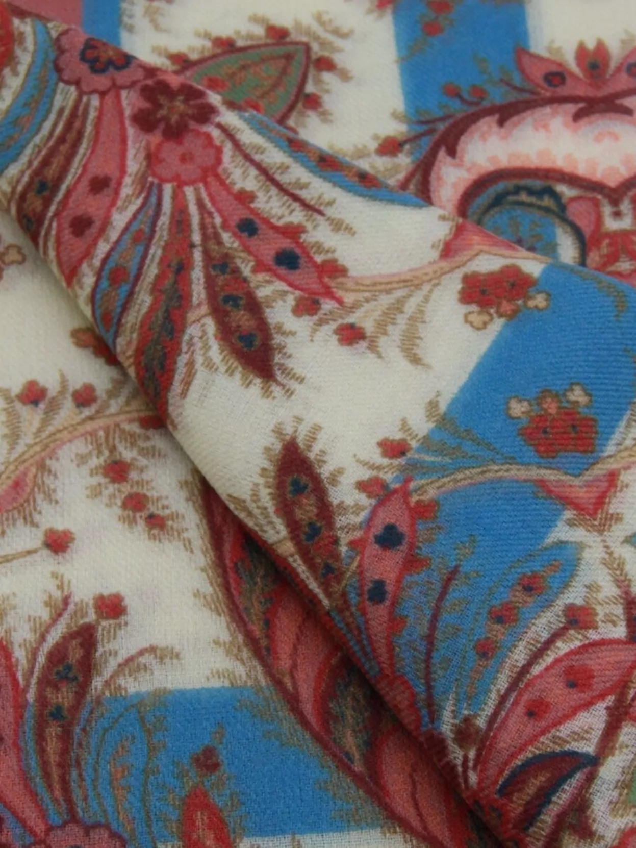Etro Floral Pattern Lightweight Soft Texture Scarf In Brown