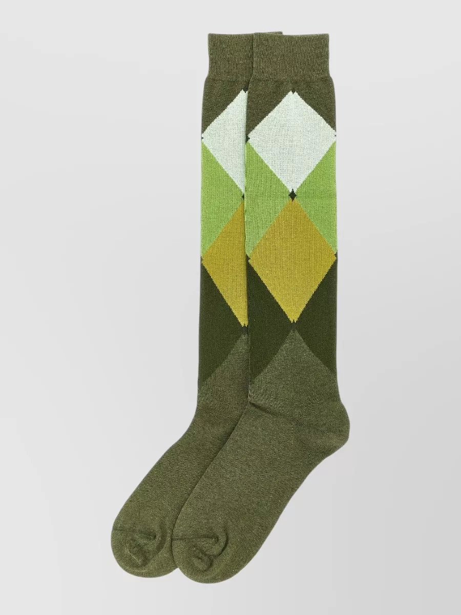 Ballantyne Cotton Diamond-Pattern Socks