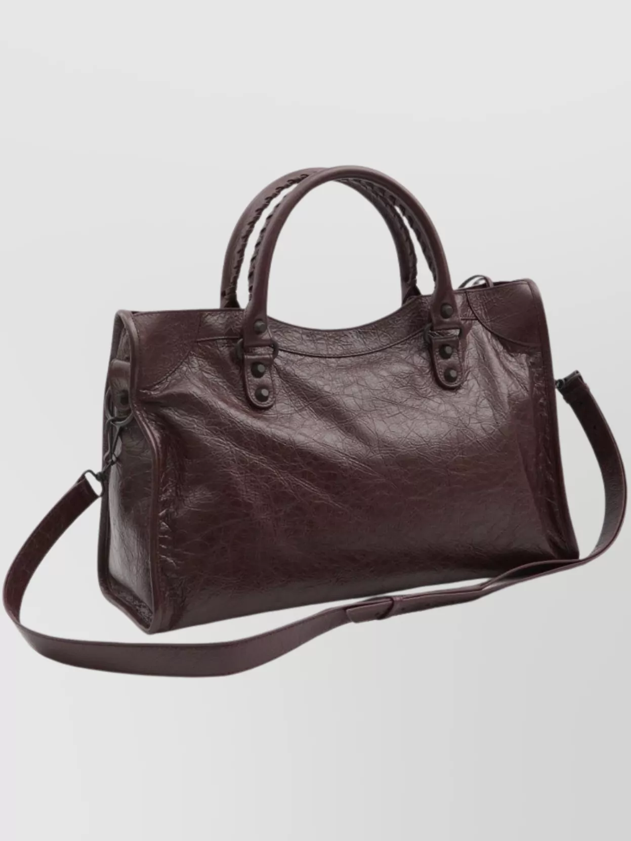Balenciaga Le City Medium Crinkled Leather Top-handle Bag