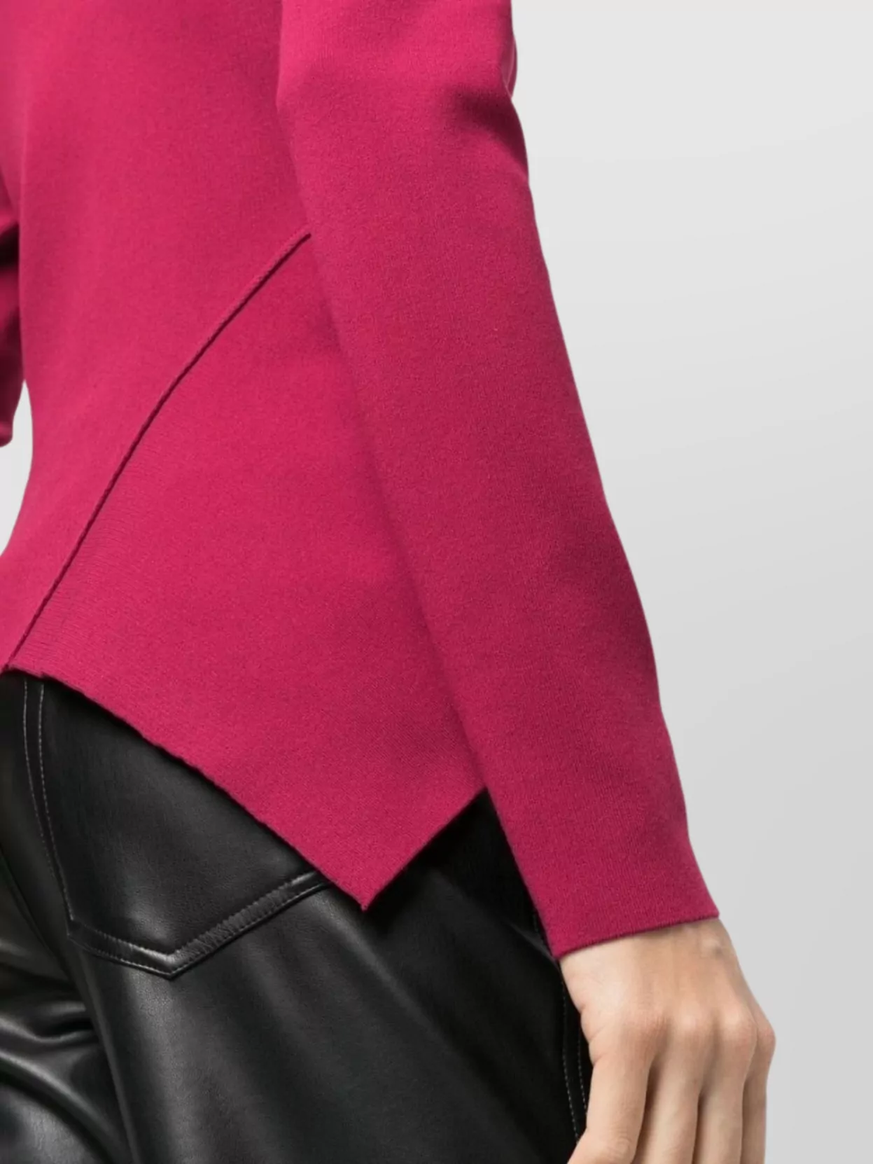 Rick Owens Asymmetric Hem Long Sleeve Knitwear Top