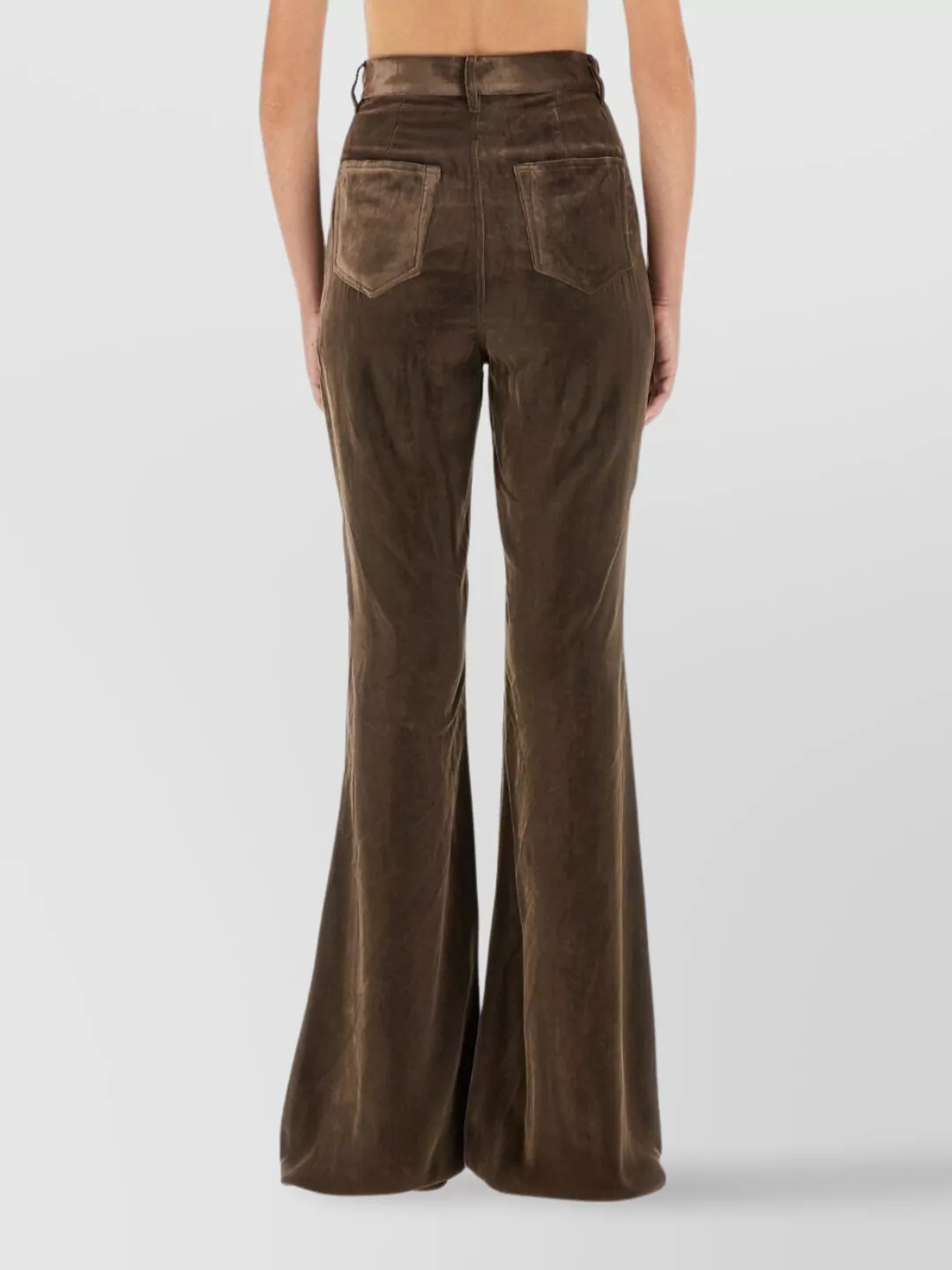 Rick Owens Flared Trousers With Pockets And Loops In Burgundy
