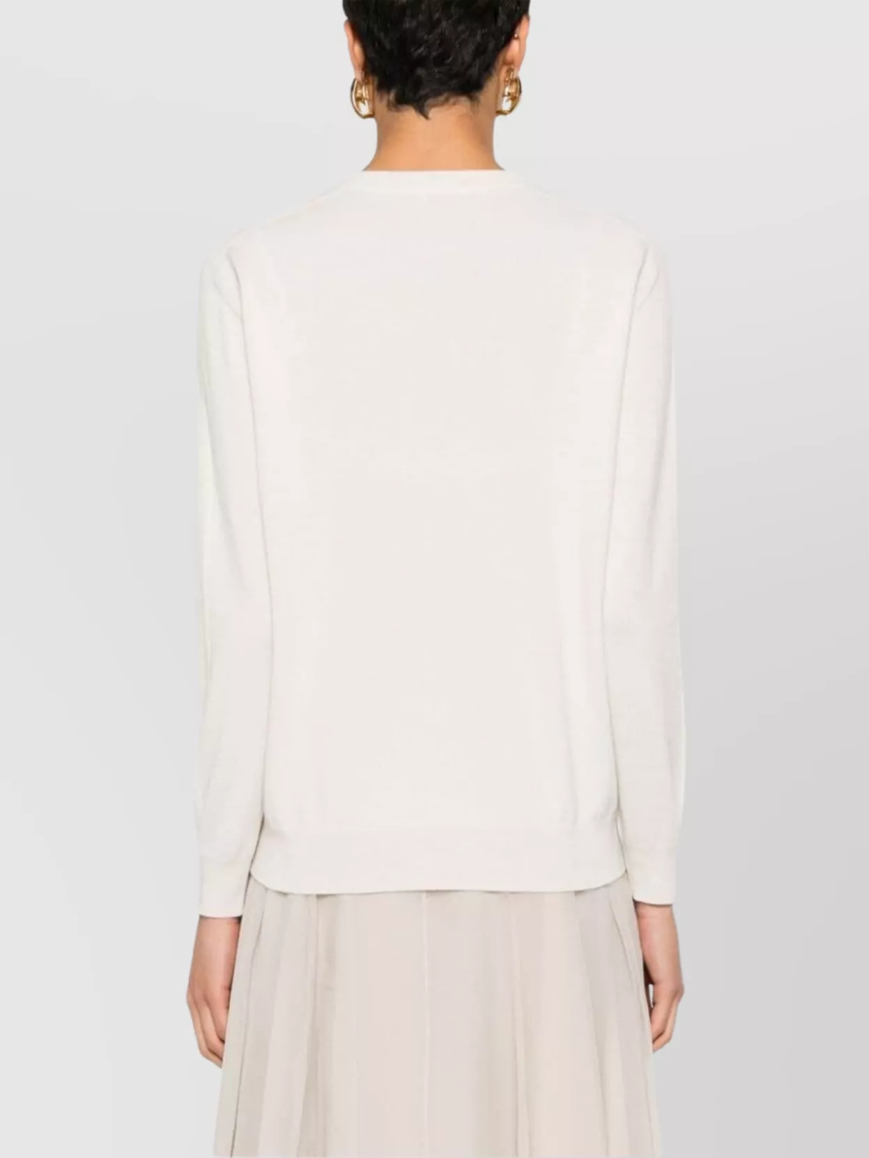 Brunello Cucinelli Monili-chain Knitted Top In White