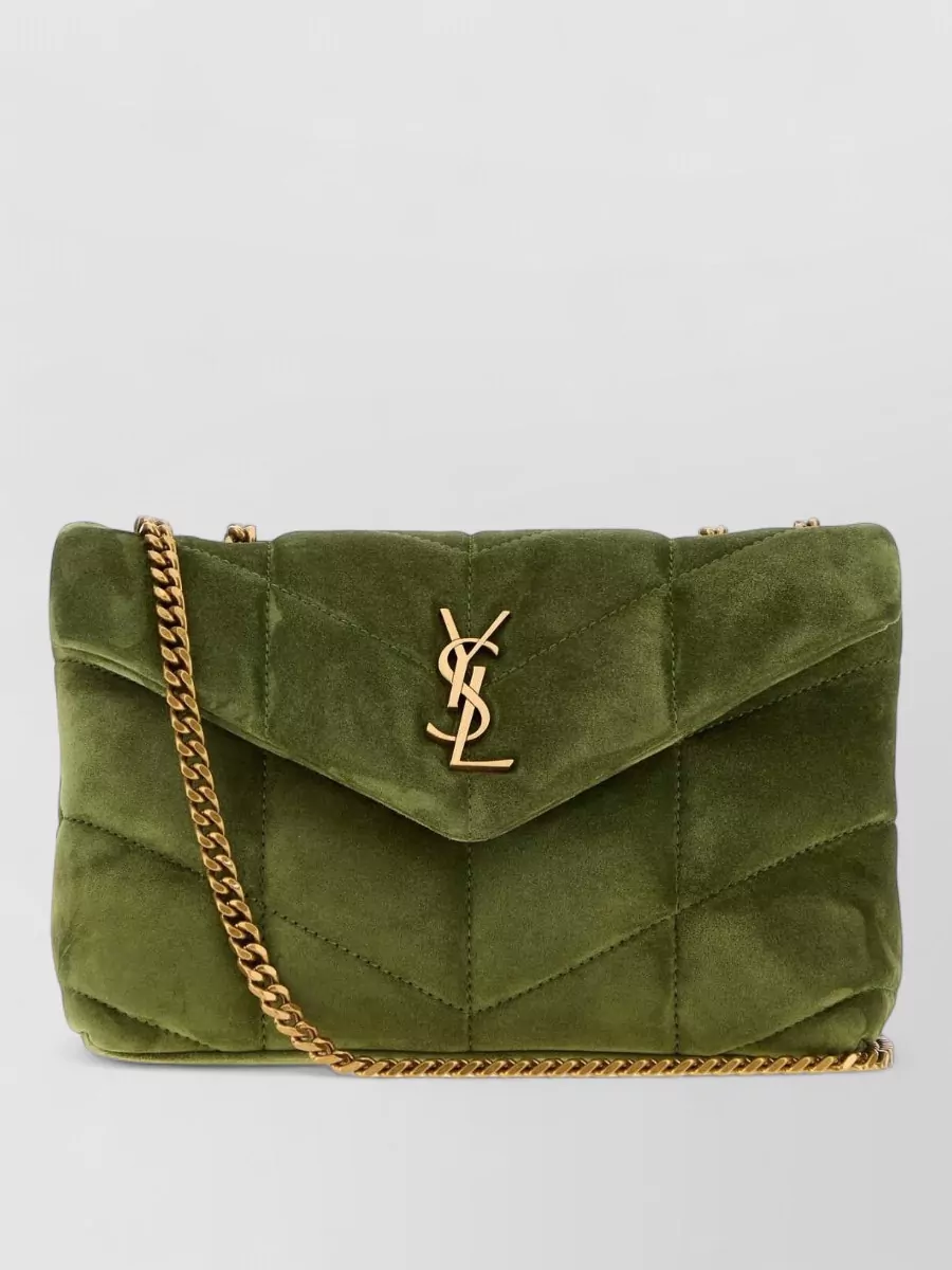 Saint Laurent loulou puffer toy suede clutch bag