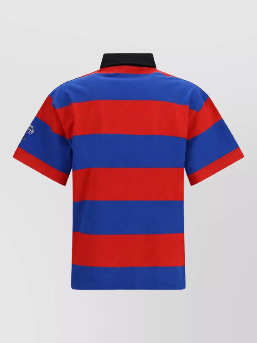 Palm Angels Striped Short-Sleeve Polo Shirt