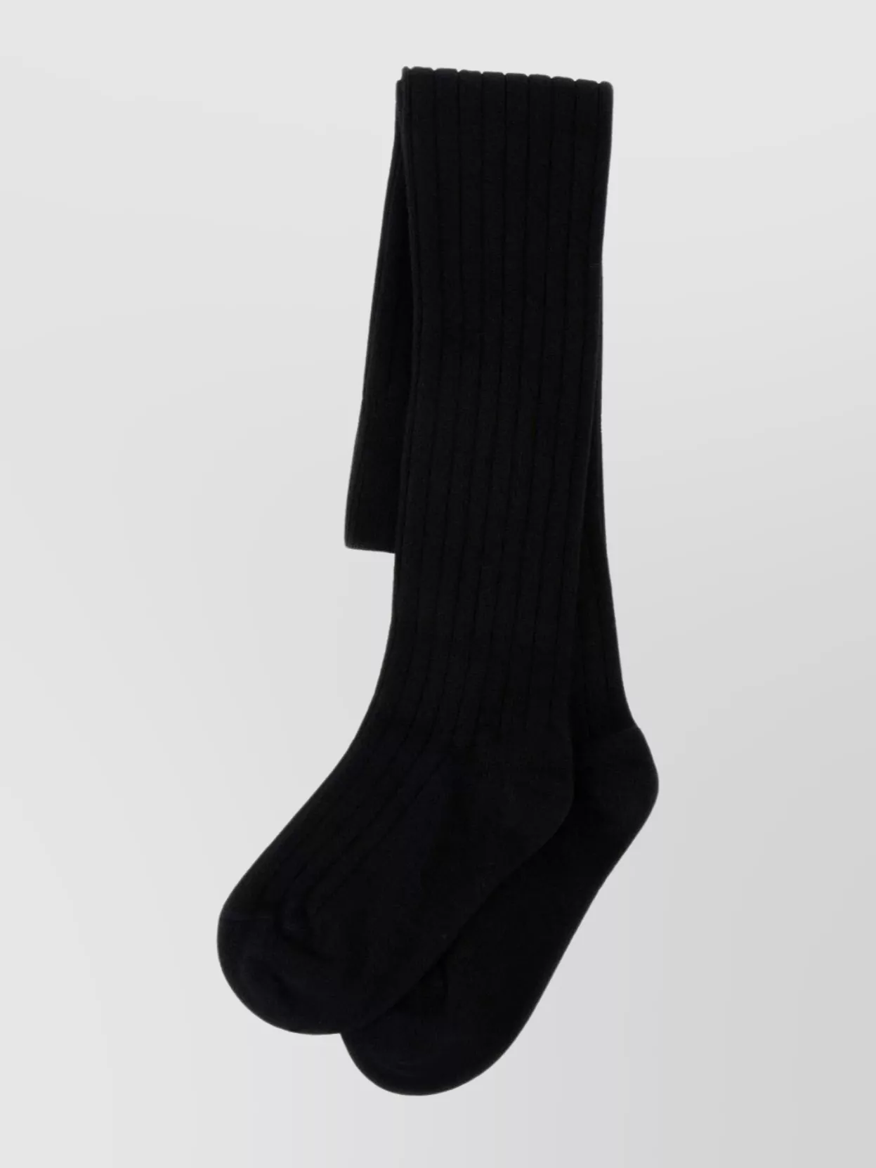 Shop Prada Stretch Wool Blend Over-the-knee Socks In Black