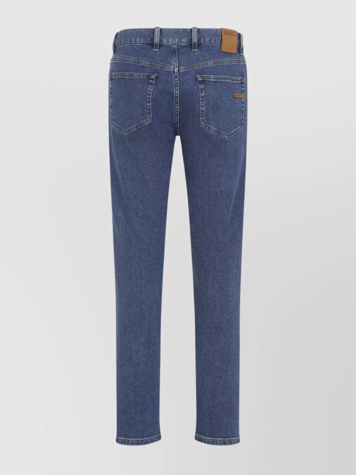 Zegna Denim Trousers With Belt Loops And Pockets In Blue