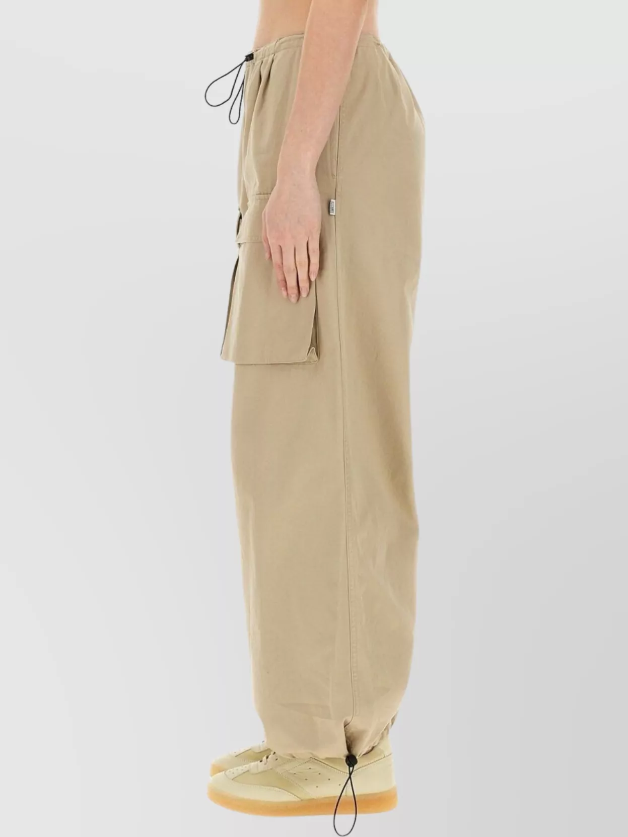 Mm6 Maison Margiela Utility Cargo Pants Drawstring Waist In Neutral