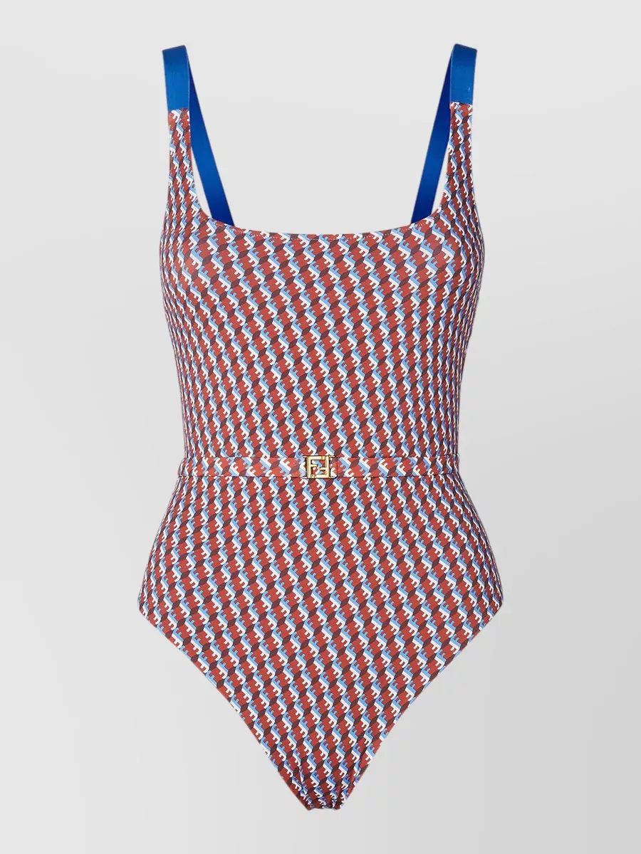 Fendi Square-Neck Swimsuit