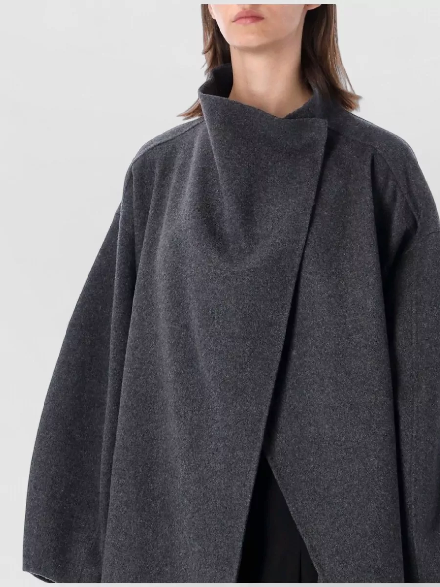 The Frankie Shop Wool Oversized Maxi Funnel Neck Coat