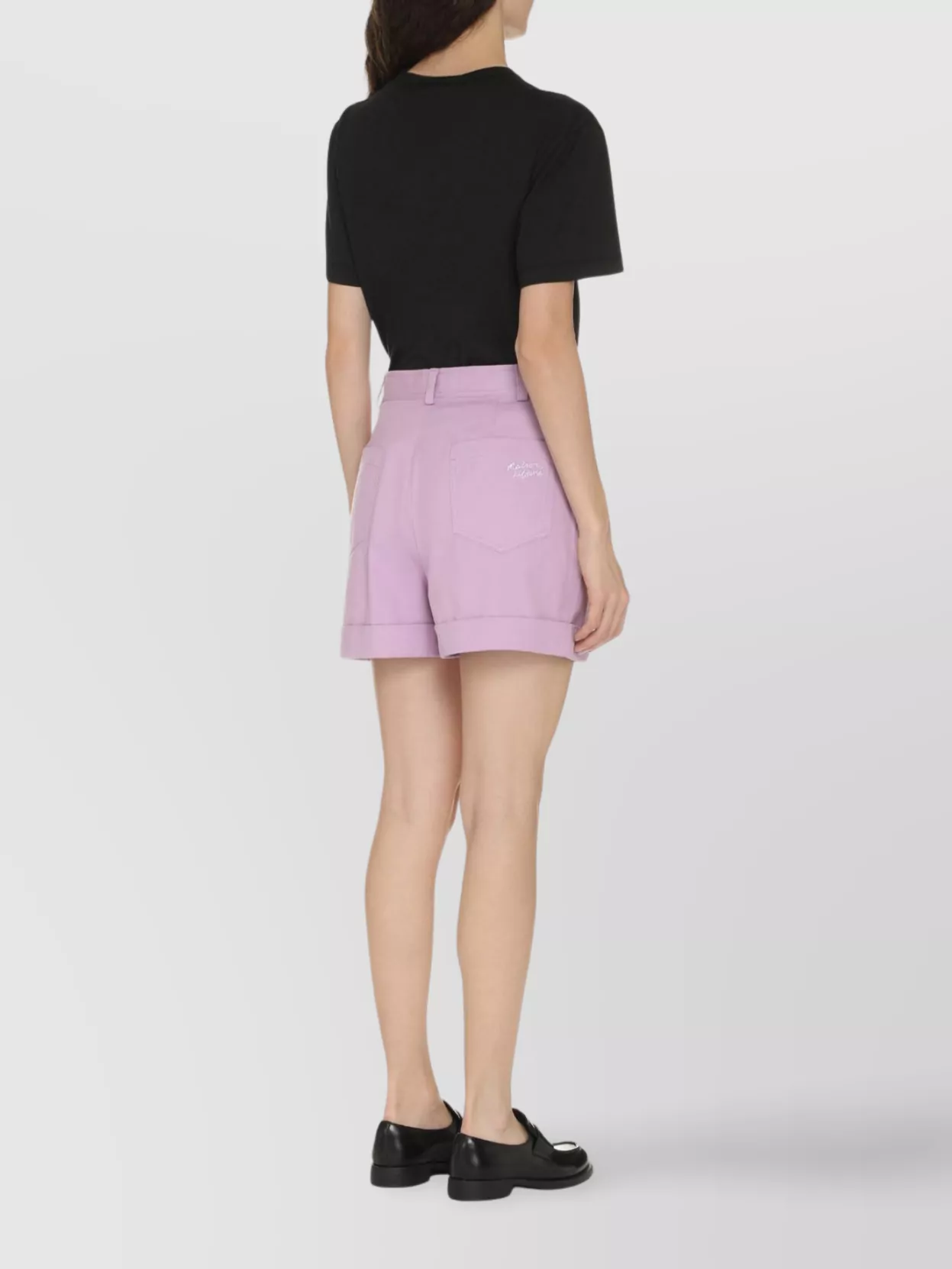 Shop Maison Kitsuné Cotton Shorts With Belt Loops And Pockets