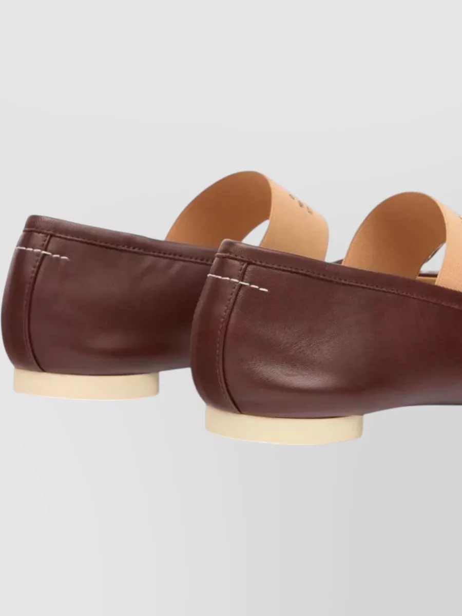 Mm6 Maison Margiela Leather Ballet Flats Anatomic Bow Detail
