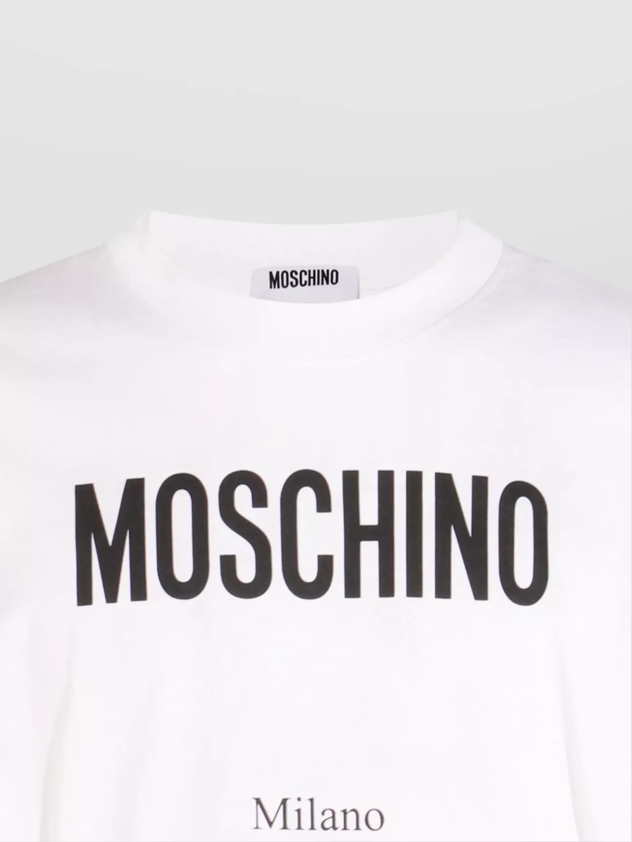 Moschino Cotton T-shirt With Contrasting Logo Detail In White