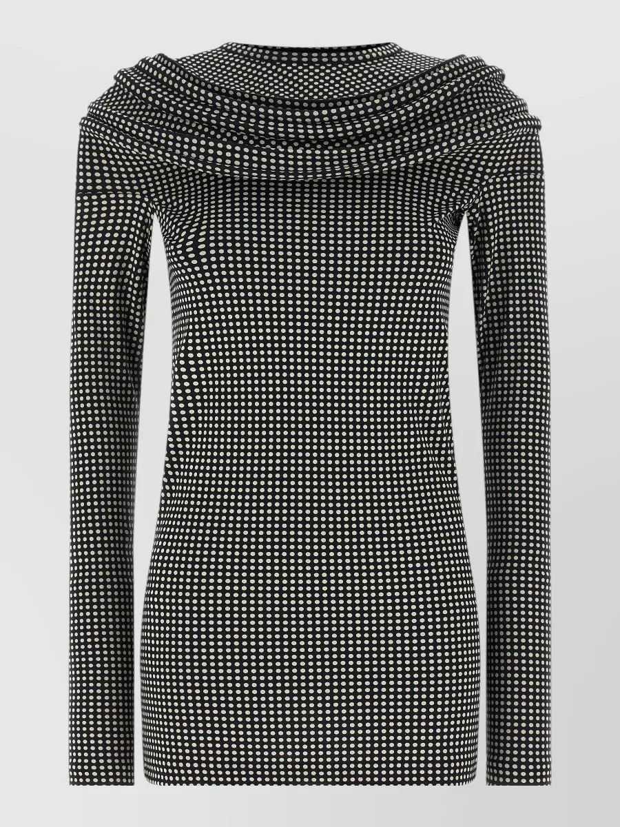 Junya Watanabe polka-dot long-sleeve mini dress