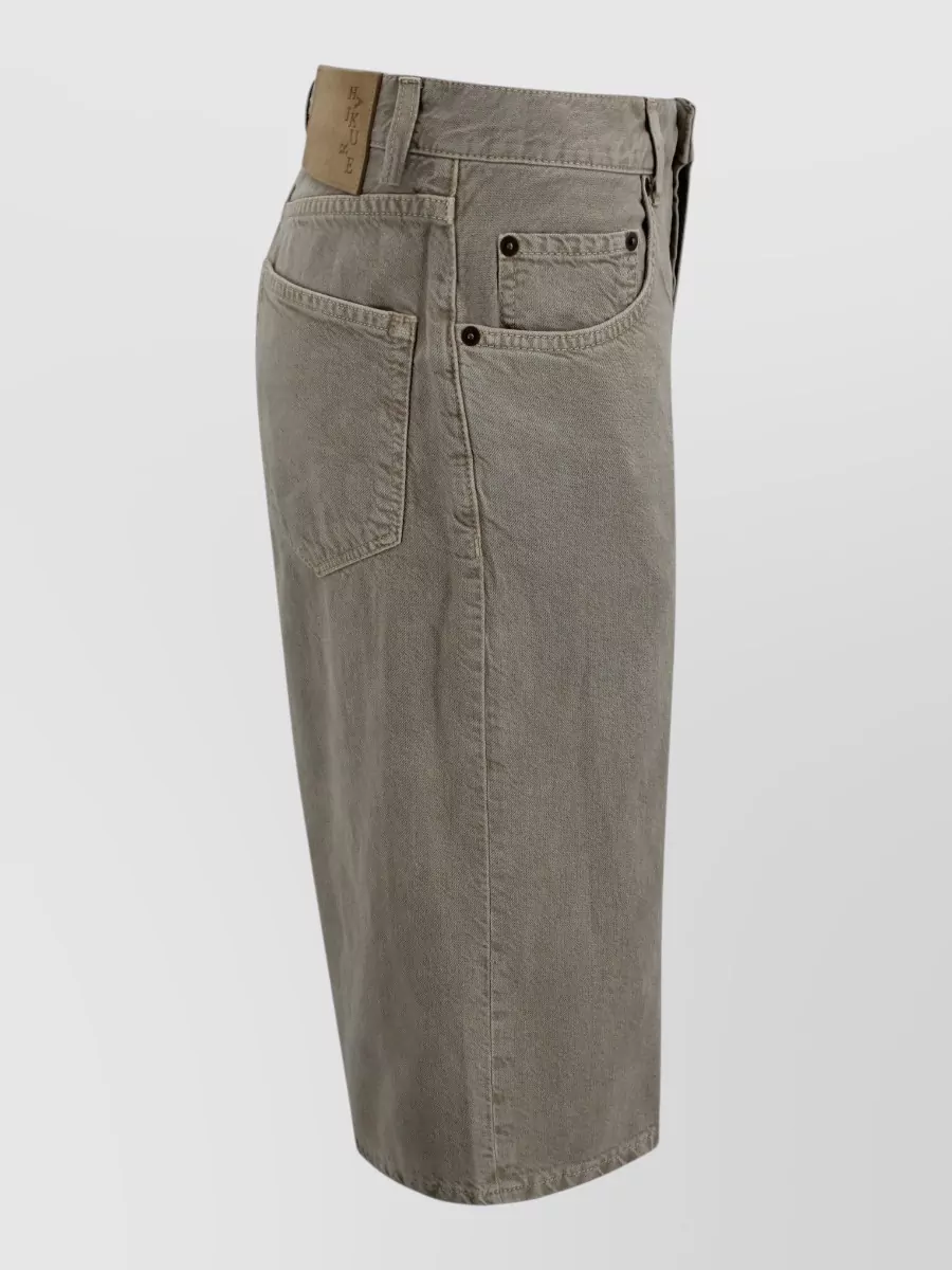 Haikure Twill Straight-Leg Knee-Length Shorts