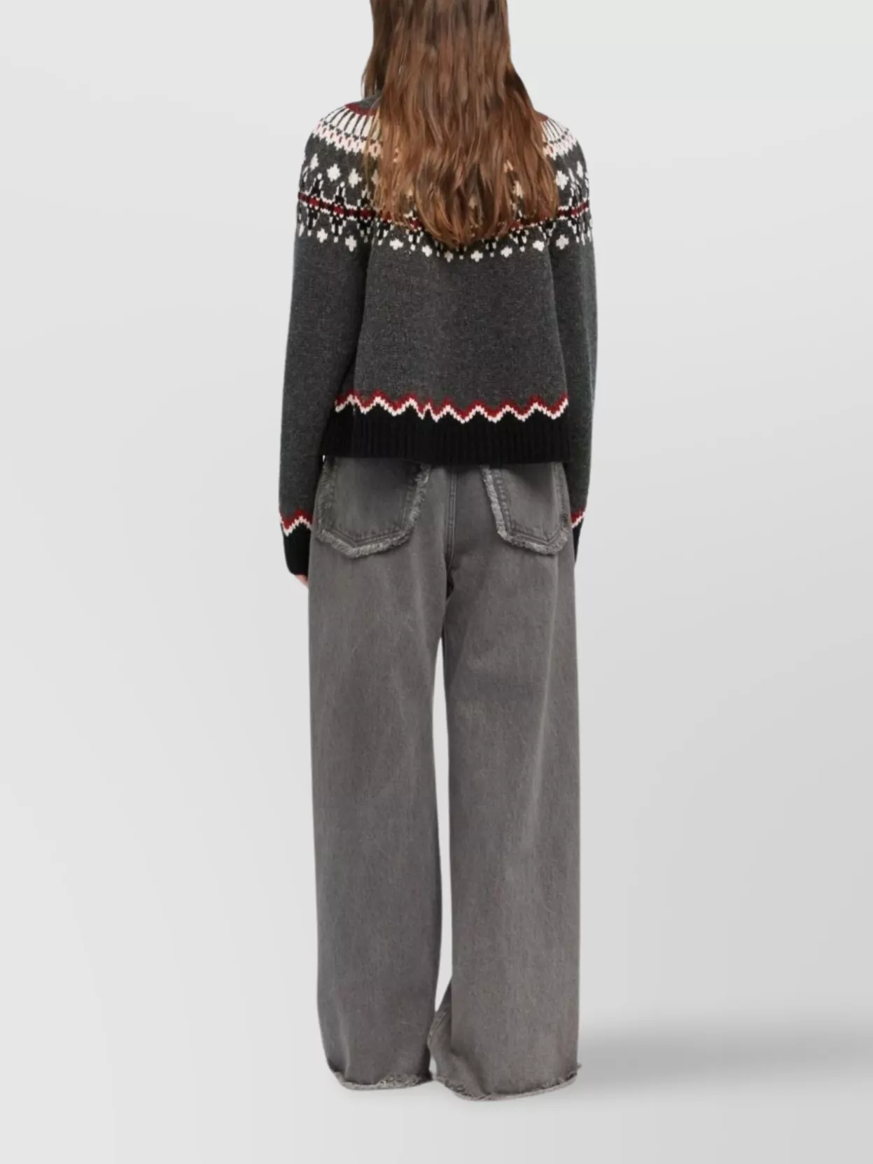 Alanui Sweet Winter Wool Crewneck Jumper In Gray