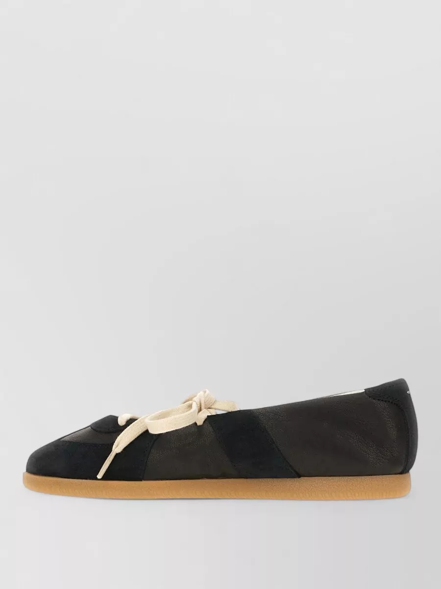 Maison Margiela Leather Lace-Up Ballet Flats