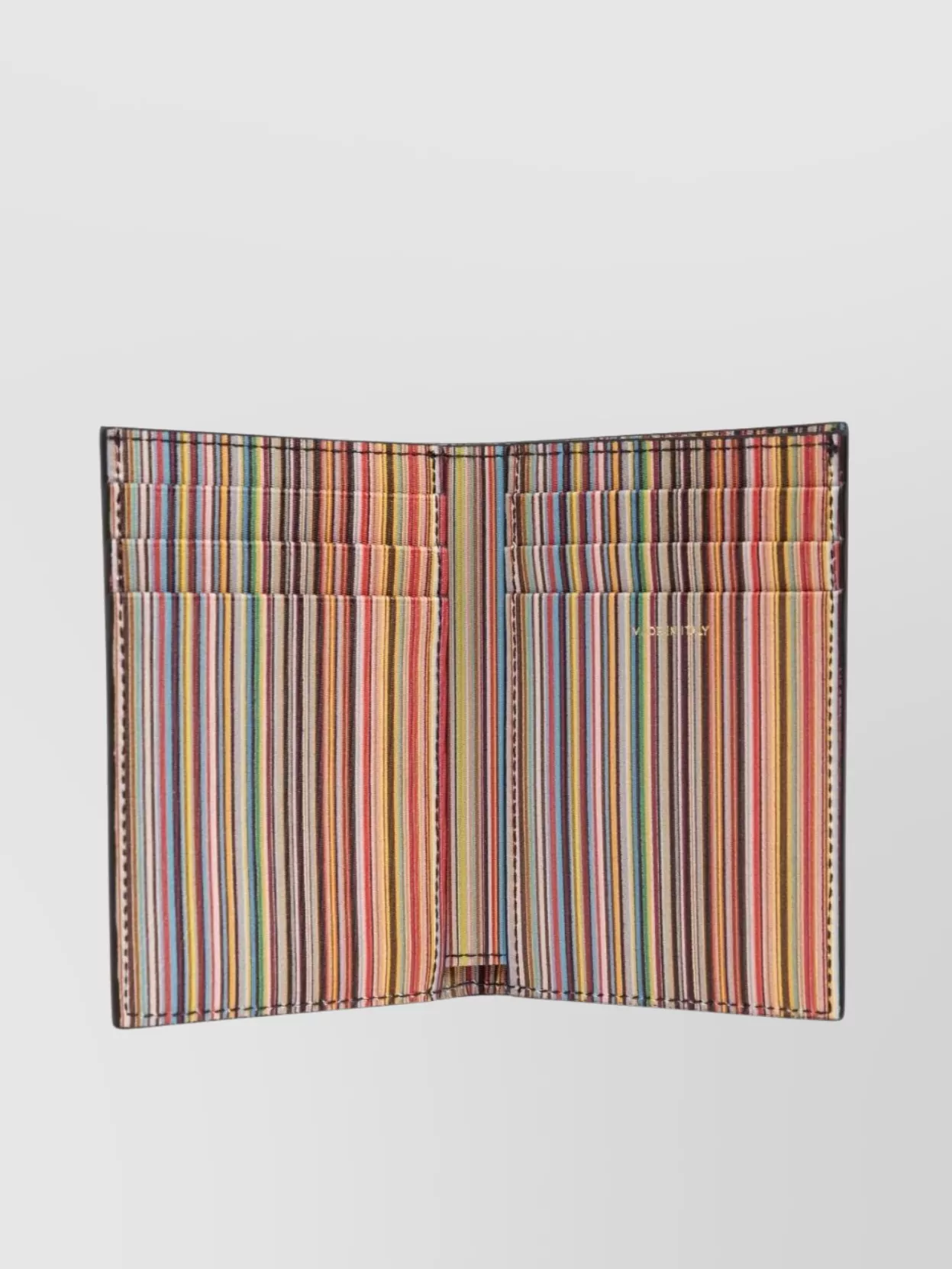 Paul Smith Striped Leather Wallet Foldable Design