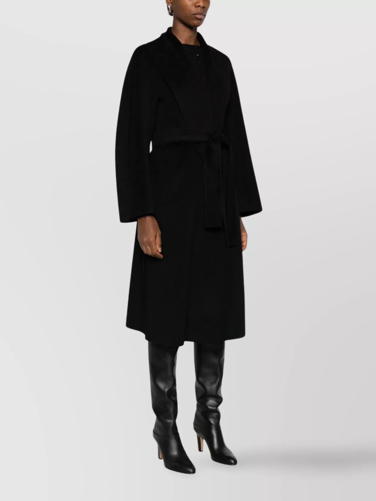 S Max Mara Cashmere Wool Blend Mid-Length Coat