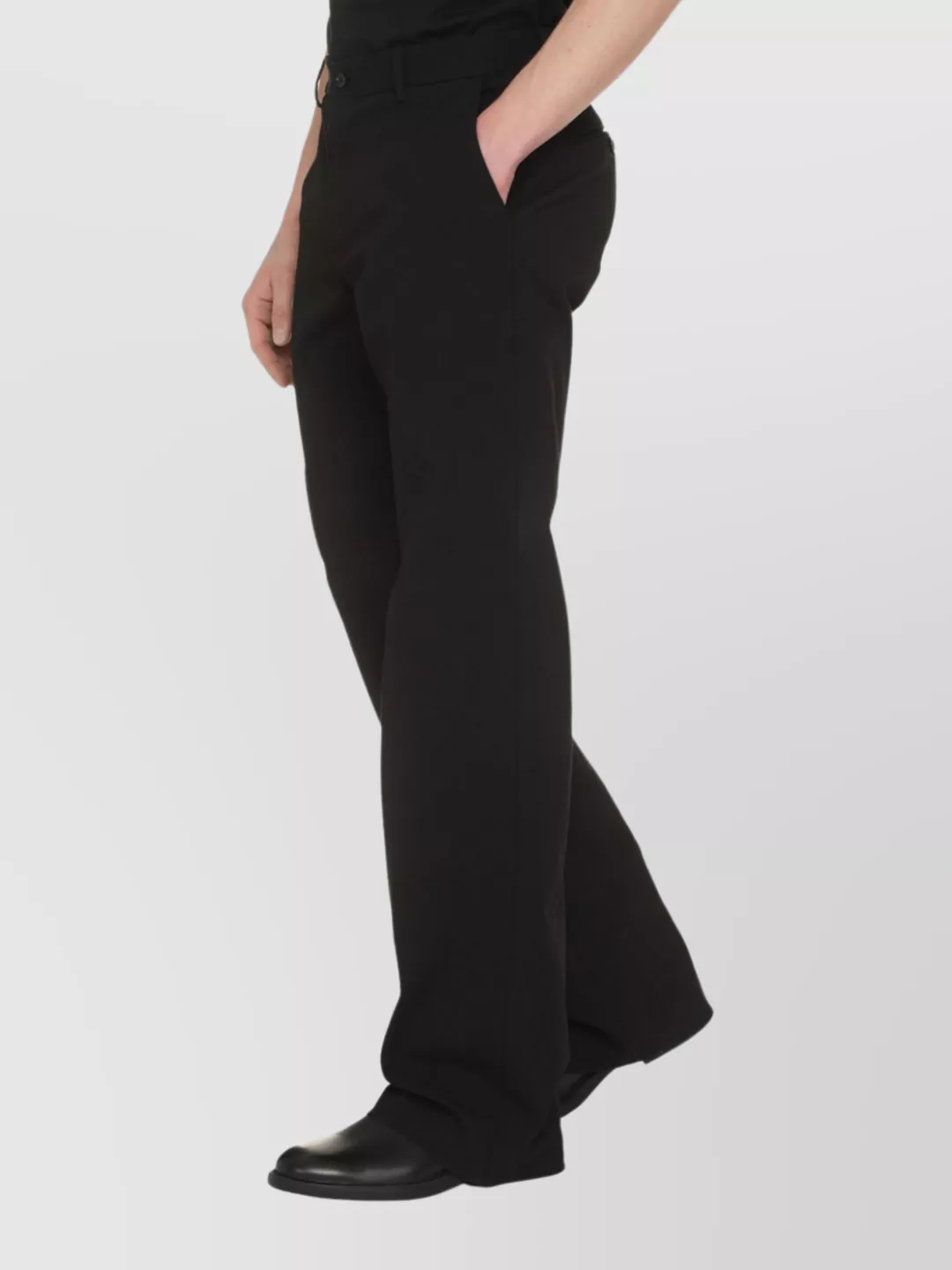 Dolce & Gabbana Cotton Blend Trousers With Pockets And Belt Loops In Black