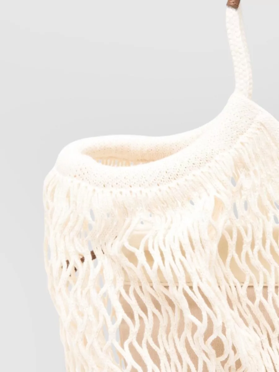 Hereu Calella Silk Mesh Tote Bag Wooden Handles