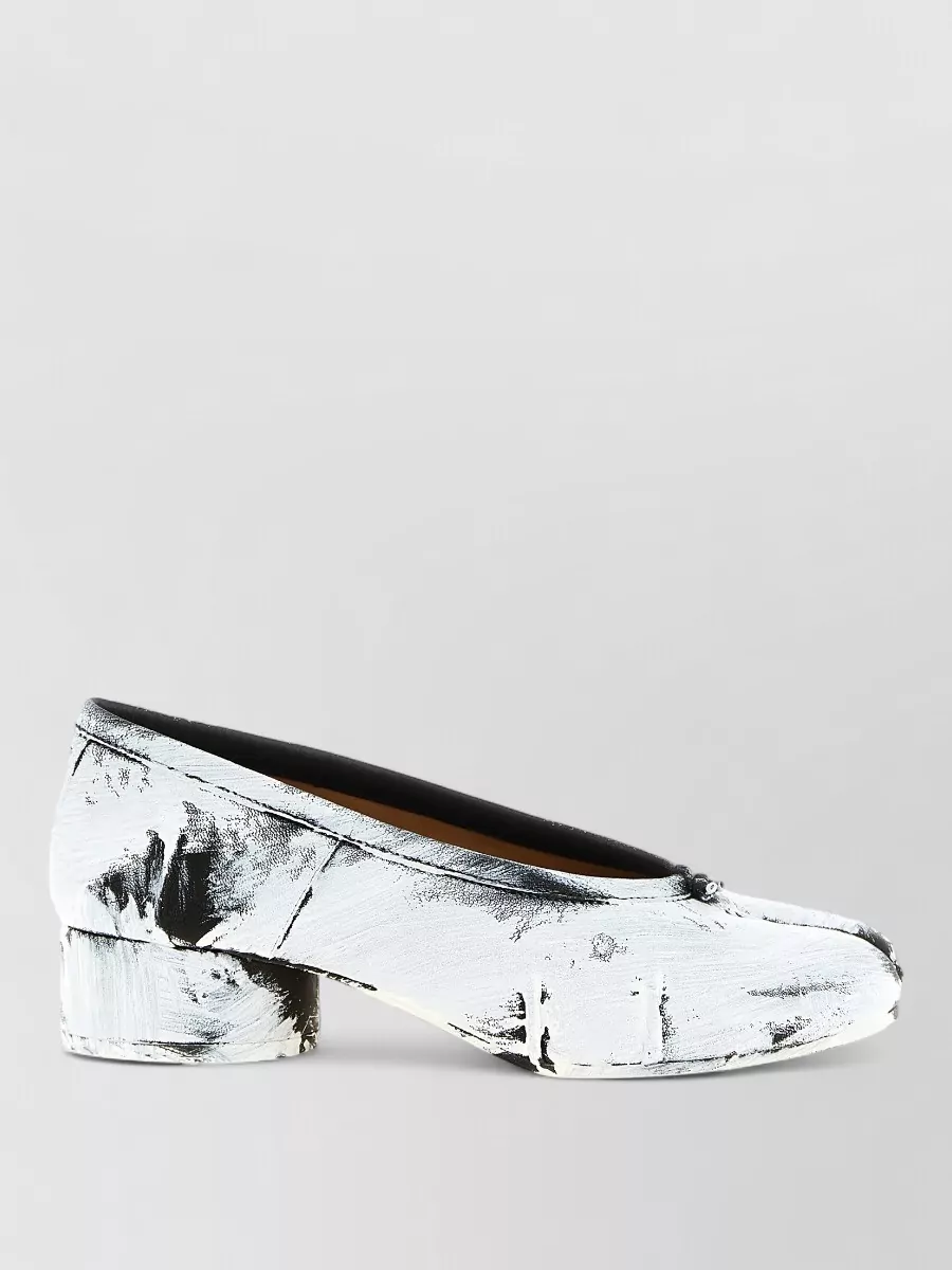 Maison Margiela Leather Heeled Ballerina Shoes