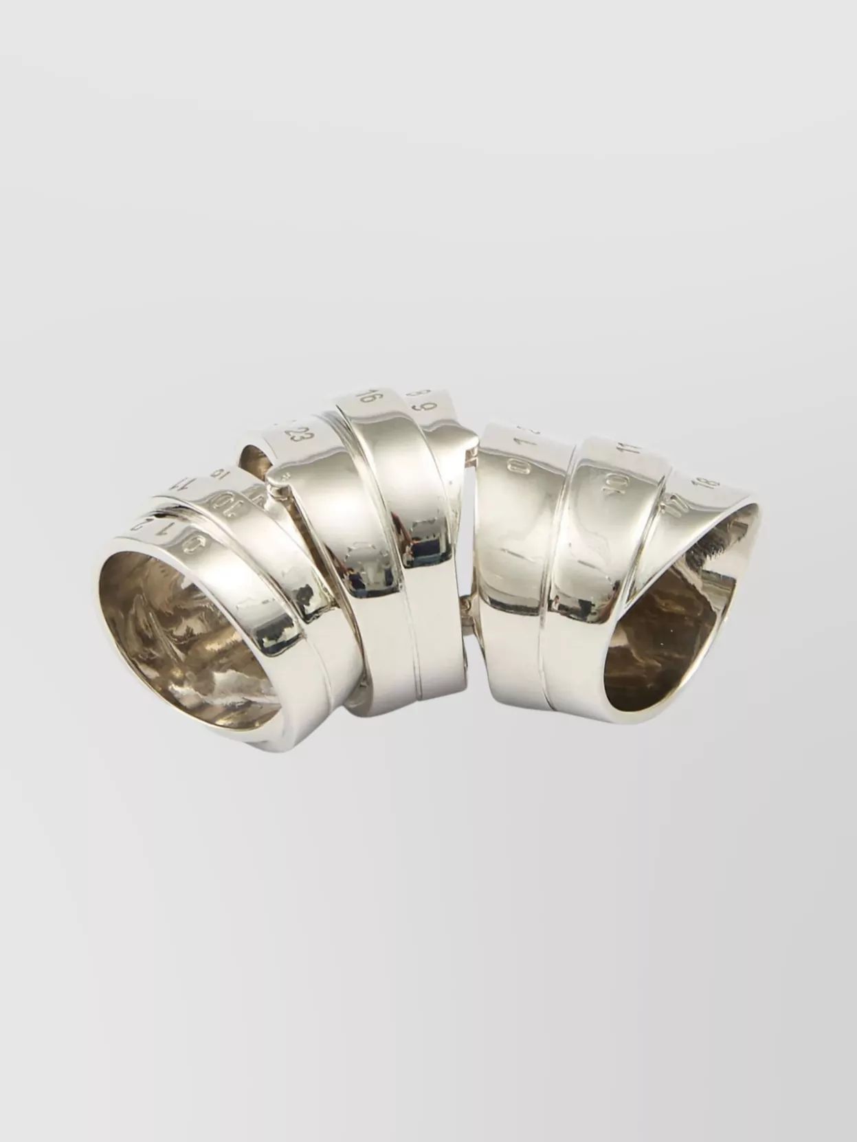 Mm6 Maison Margiela Numeric Engraved Ring Polished Finish In Metallic