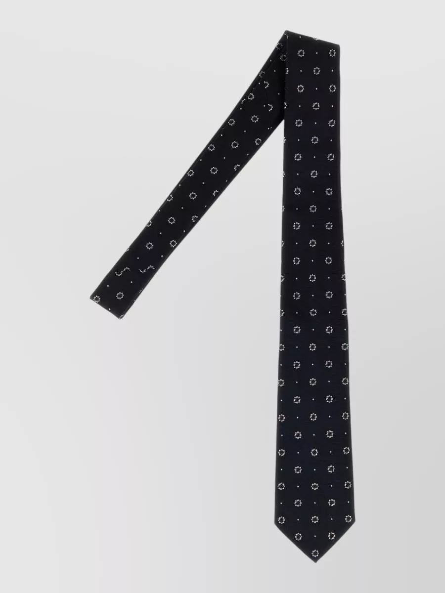 Saint Laurent Silk embroidered jacquard tie