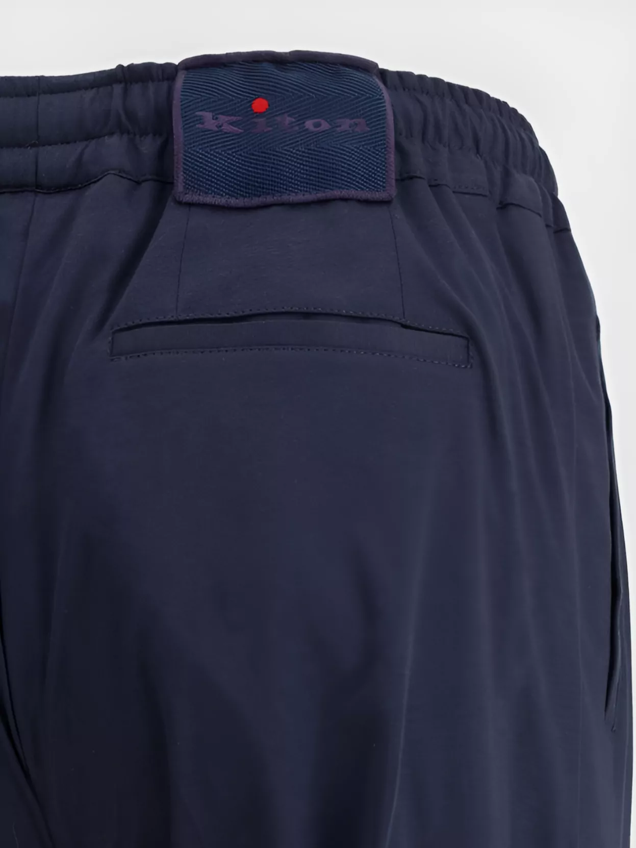 Shop Kiton Front Pleated Cotton Trousers
