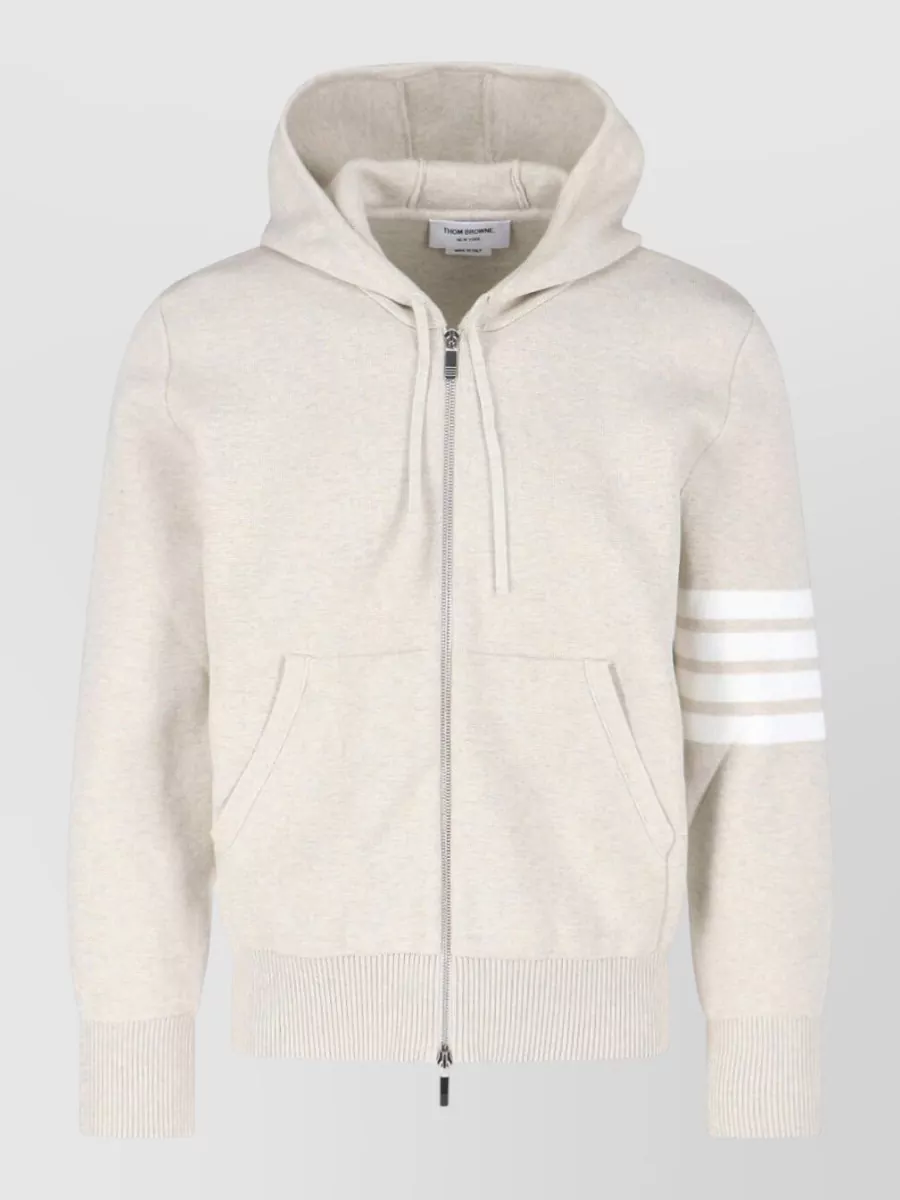 Thom Browne cotton hooded zip sweatshirt