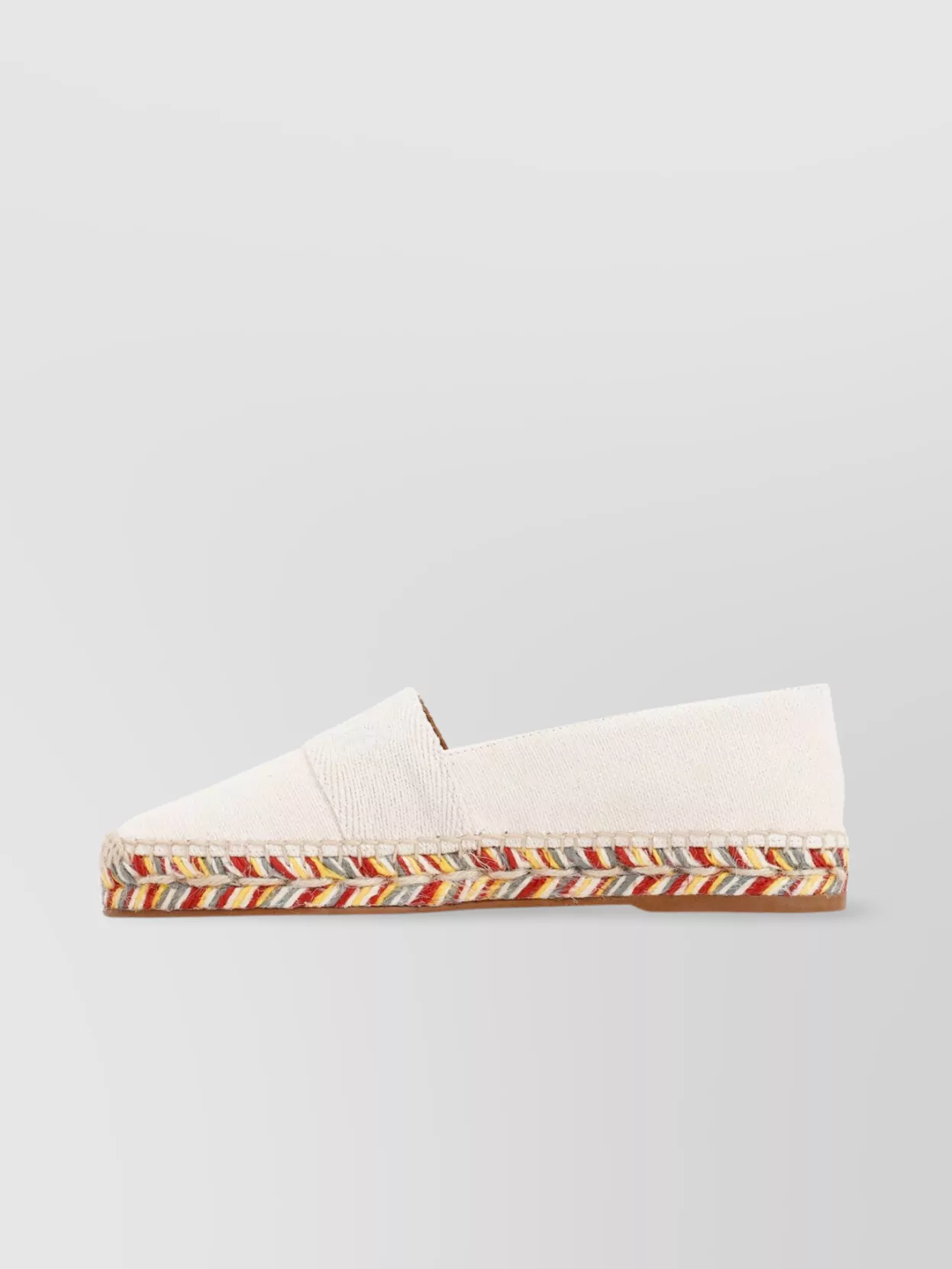 Chloé Canvas And Multicolor Woven Sole Espadrilles