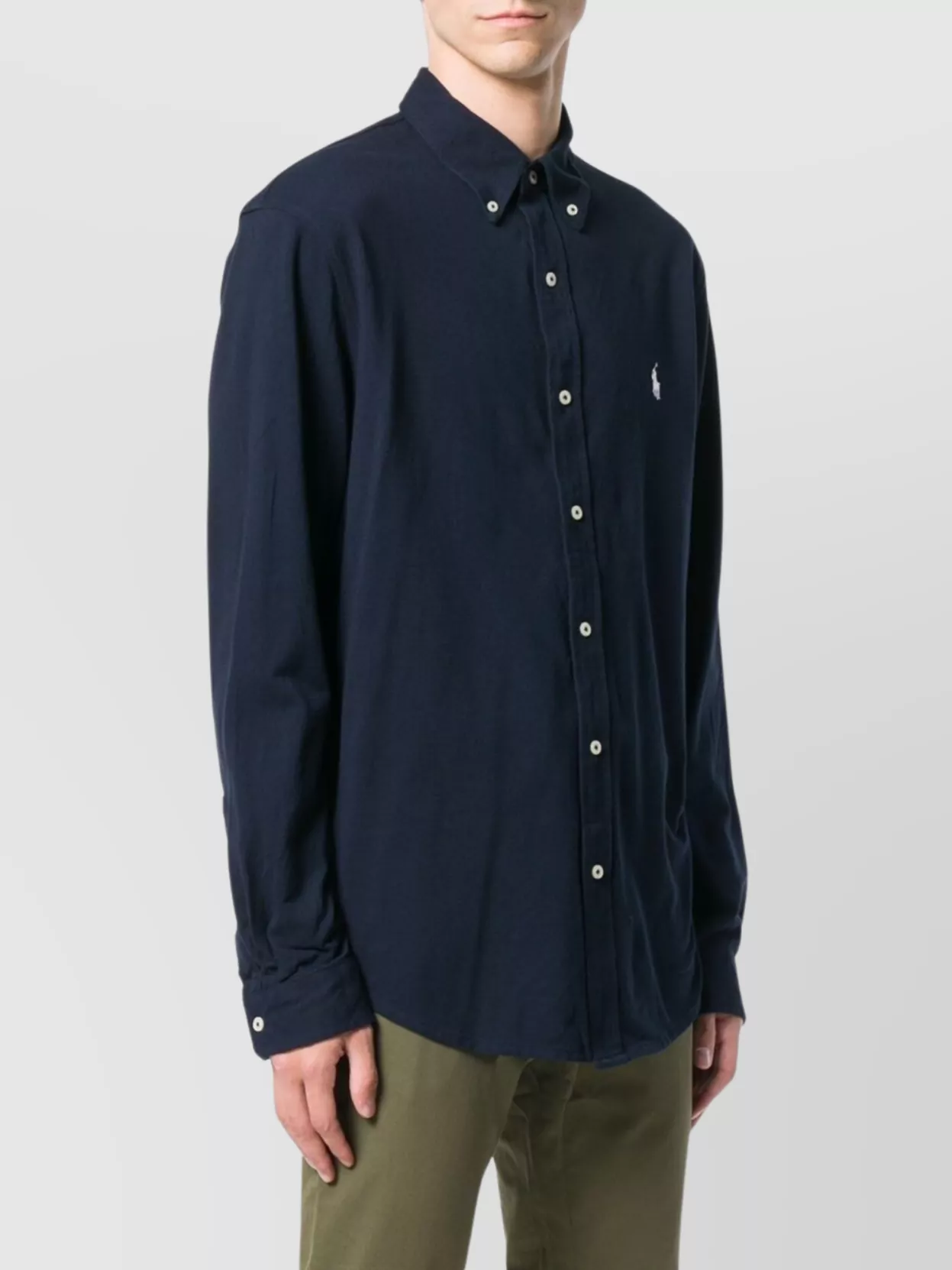 Ralph Lauren Logo Button-Down Collar Shirt With Long Sleeves